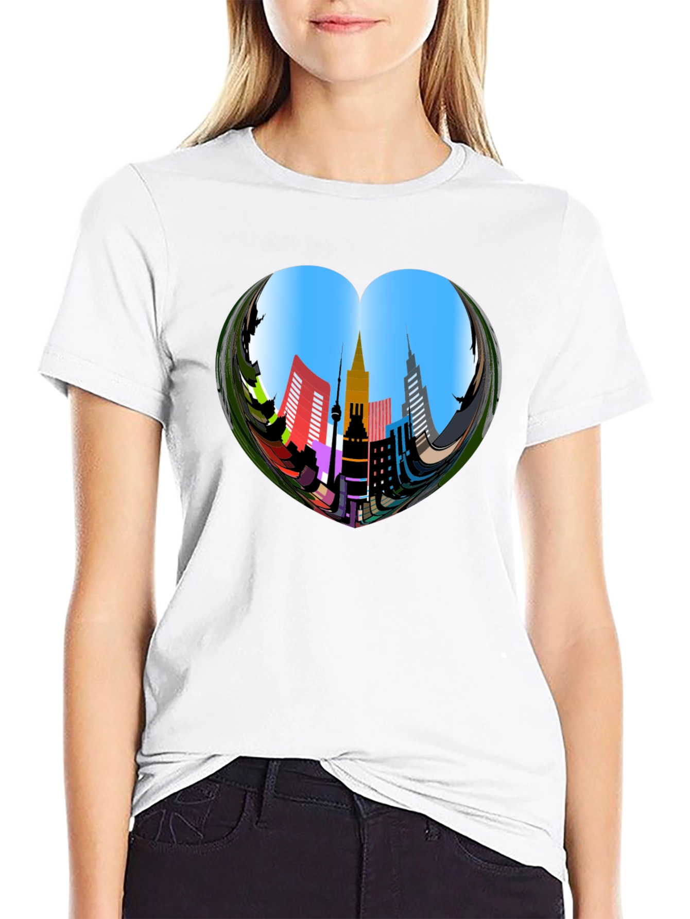 Urban Heart Tee - Cityscape Design