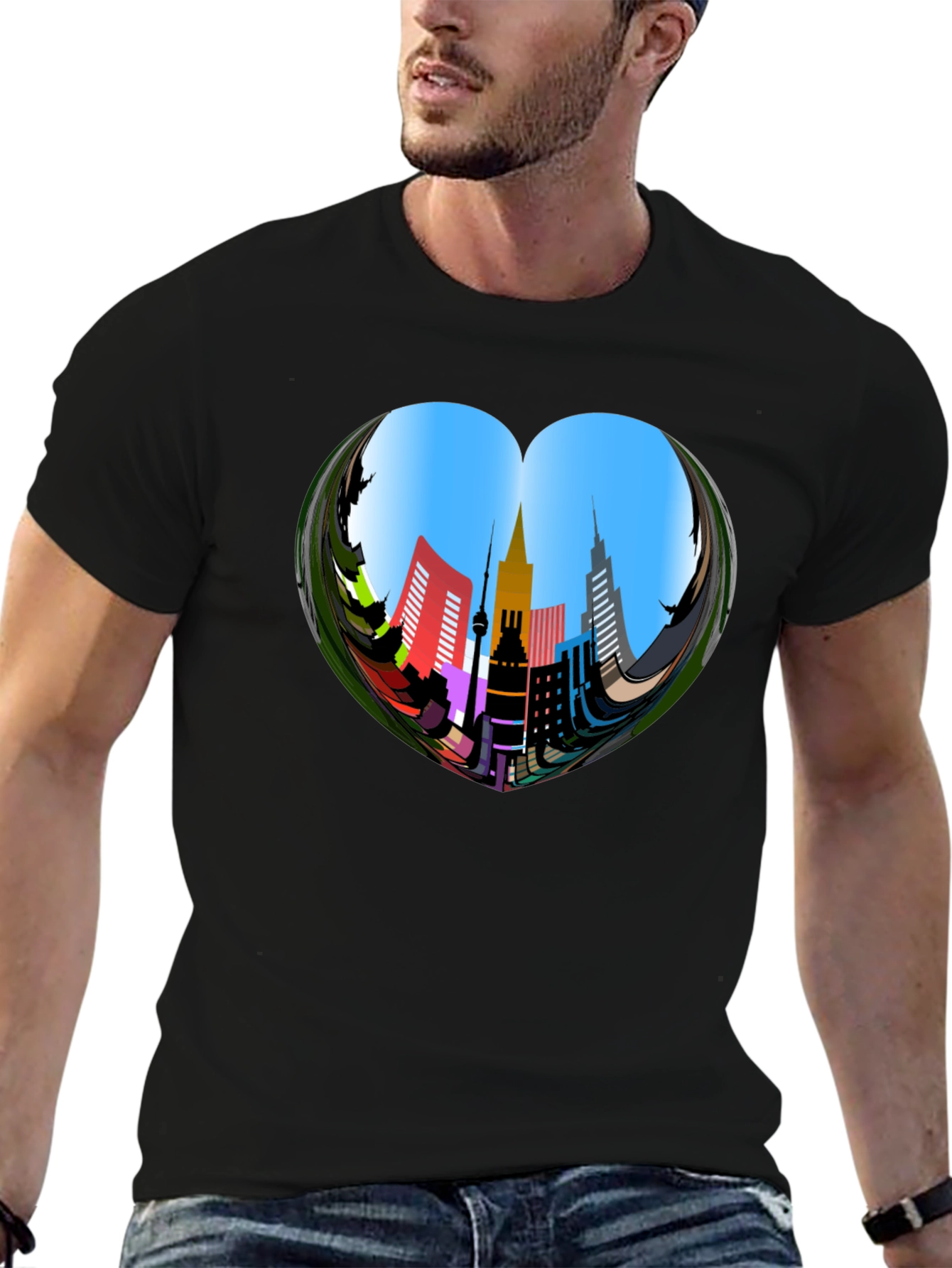 Urban Heart Tee - Cityscape Design