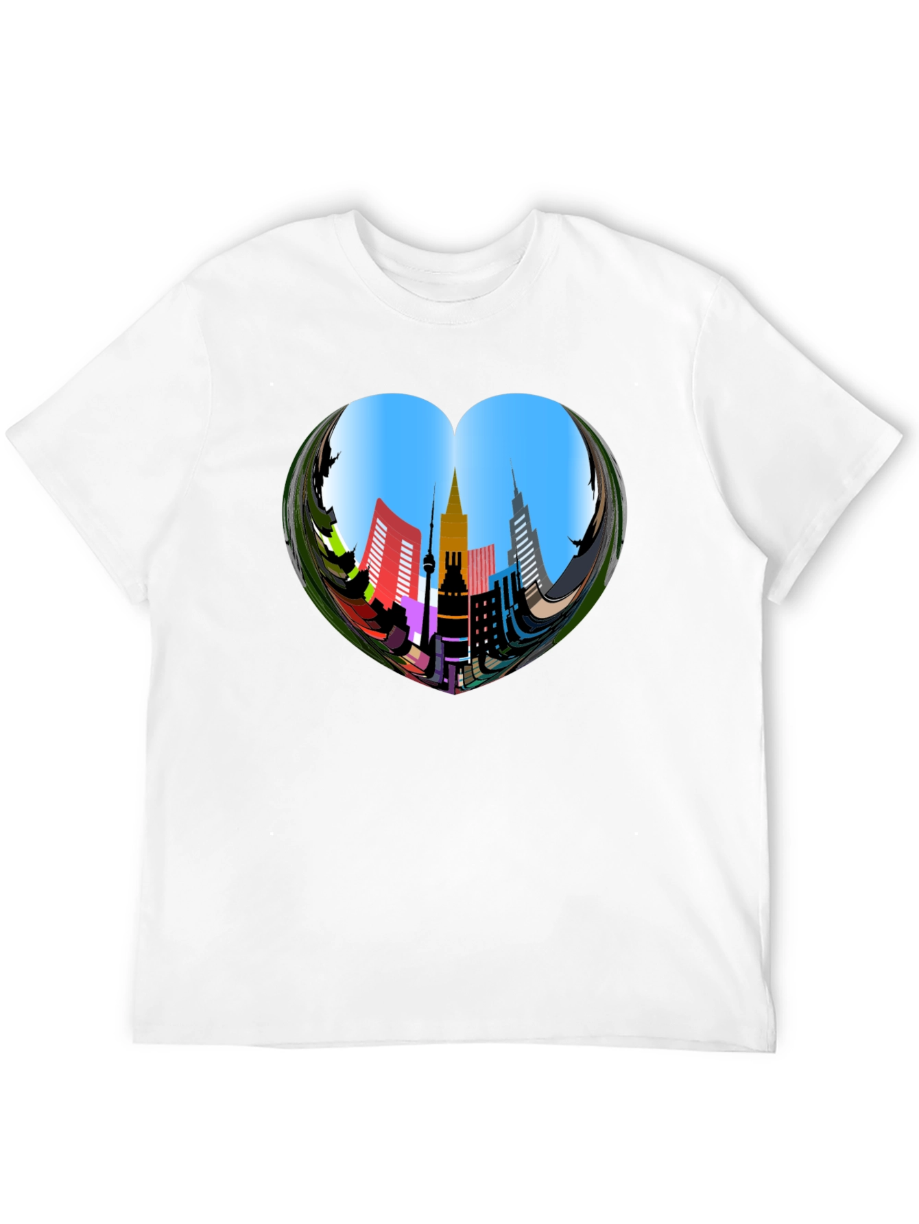 Urban Heart Tee - Cityscape Design