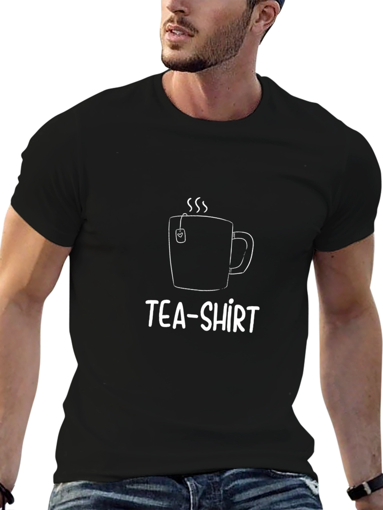 TEA-Shirt Graphic Tee - Novelty Black T-Shirt