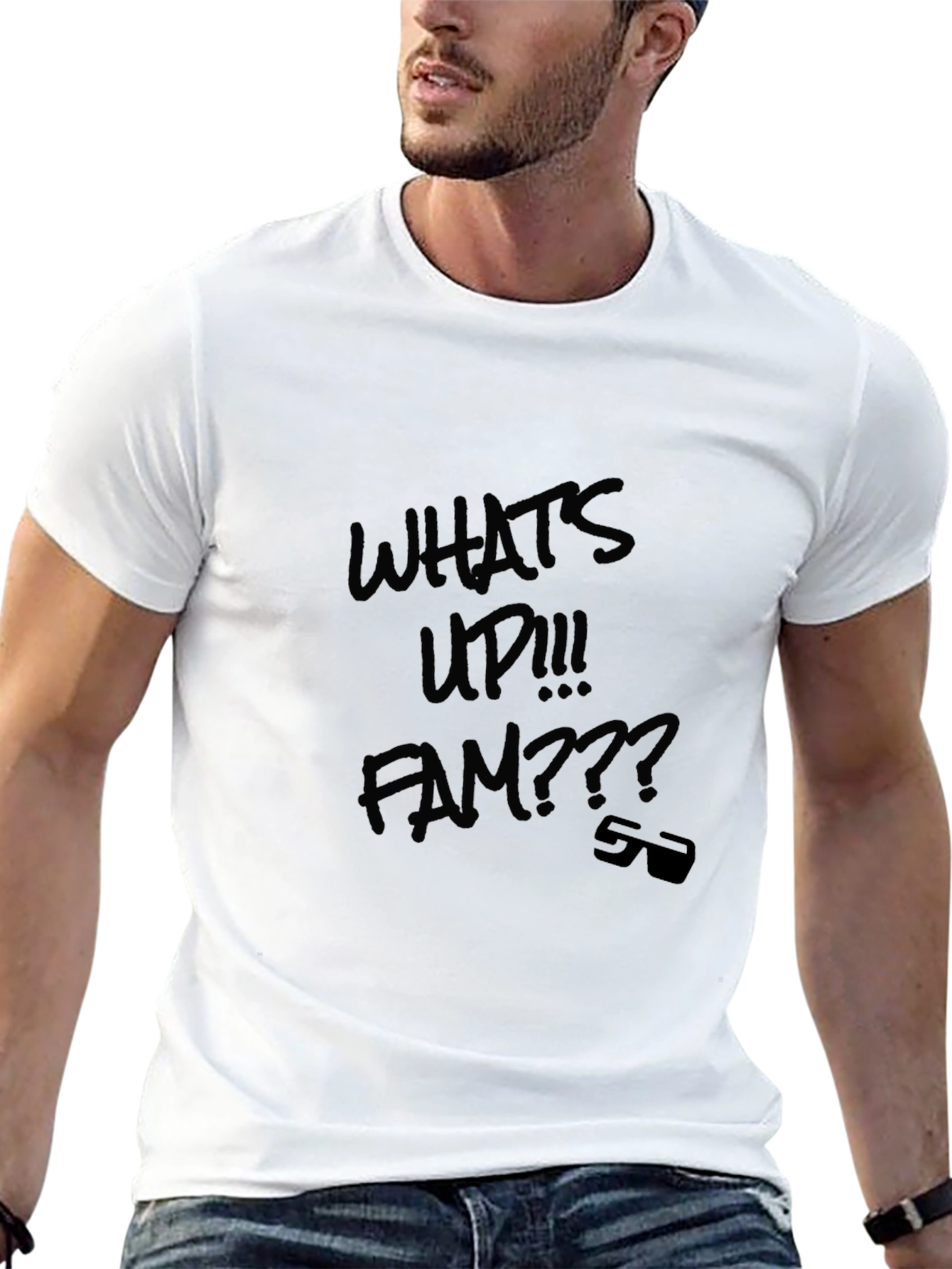 Whats Up Fam Black Graphic Tee