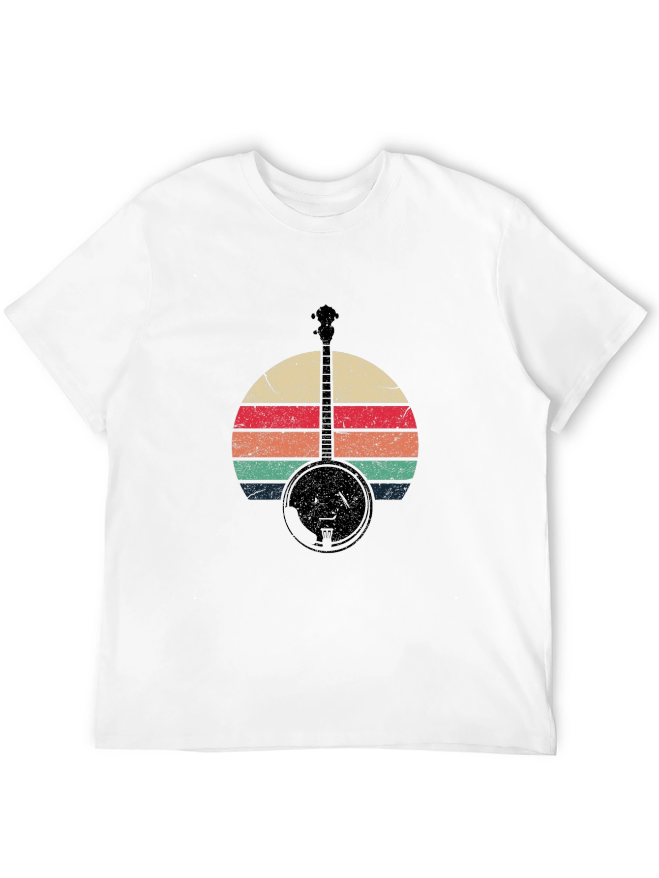 Retro Banjo Sunset Graphic T-Shirt