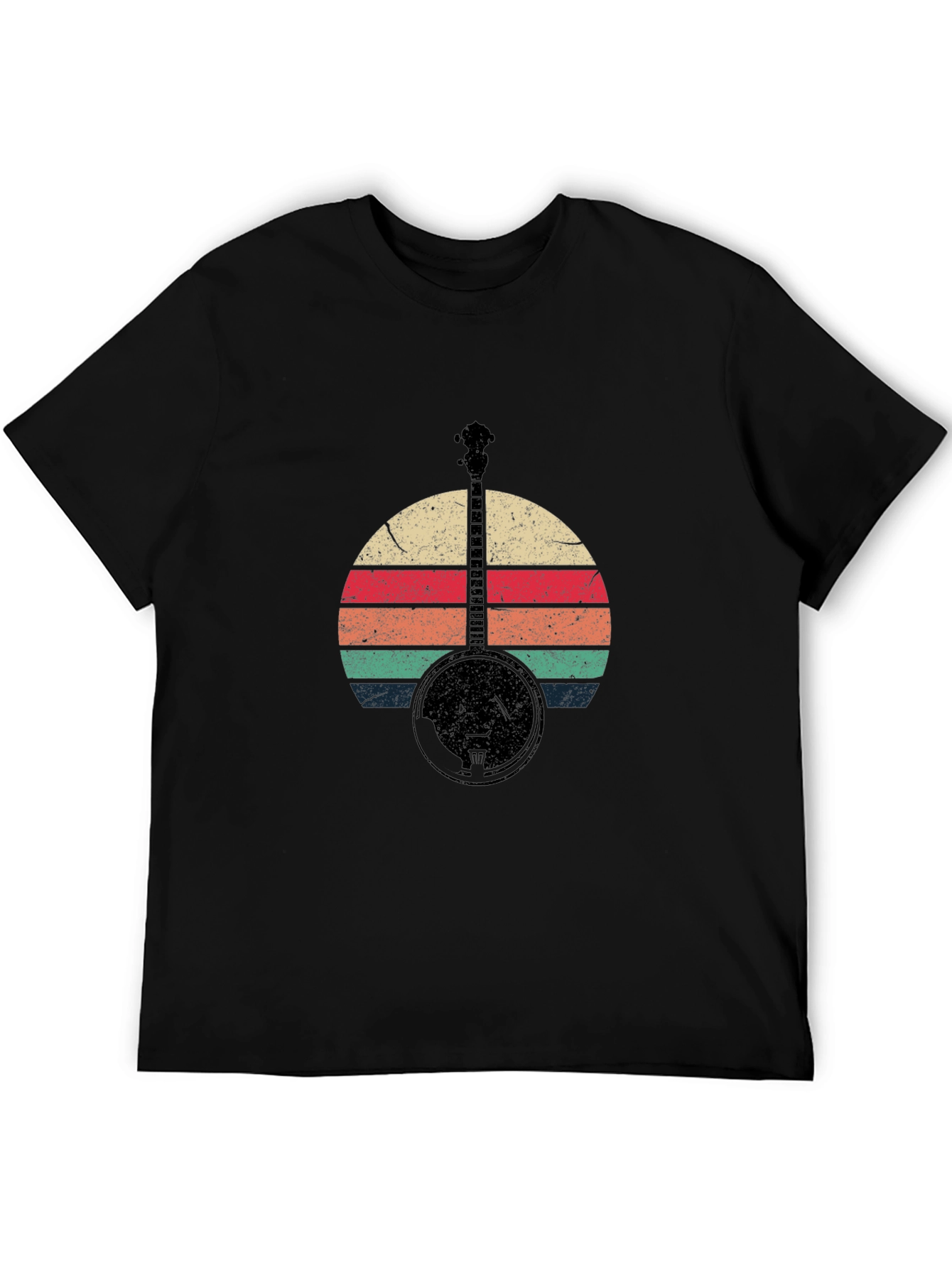 Retro Banjo Sunset Graphic T-Shirt