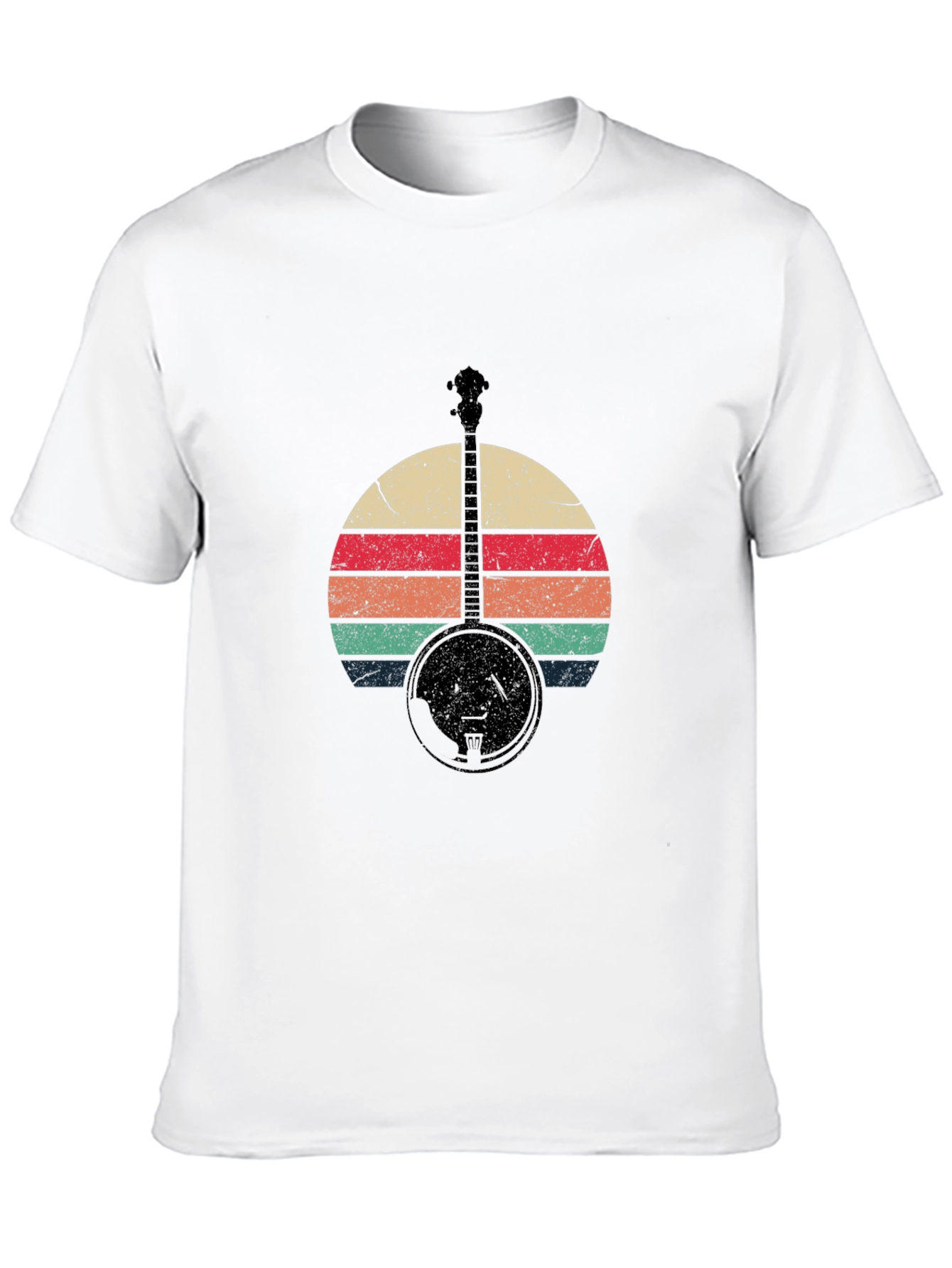 Retro Banjo Sunset Graphic T-Shirt