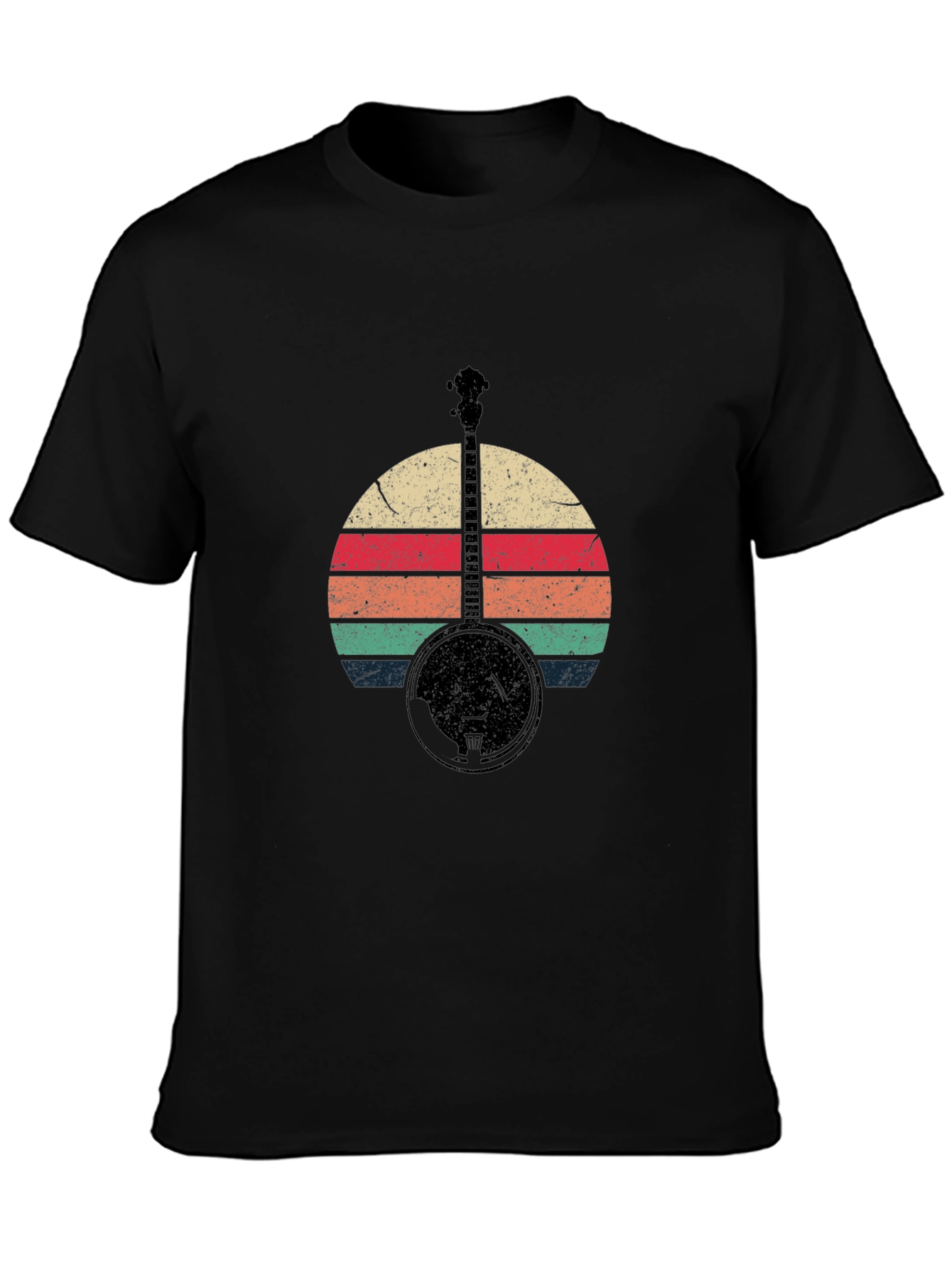 Retro Banjo Sunset Graphic T-Shirt