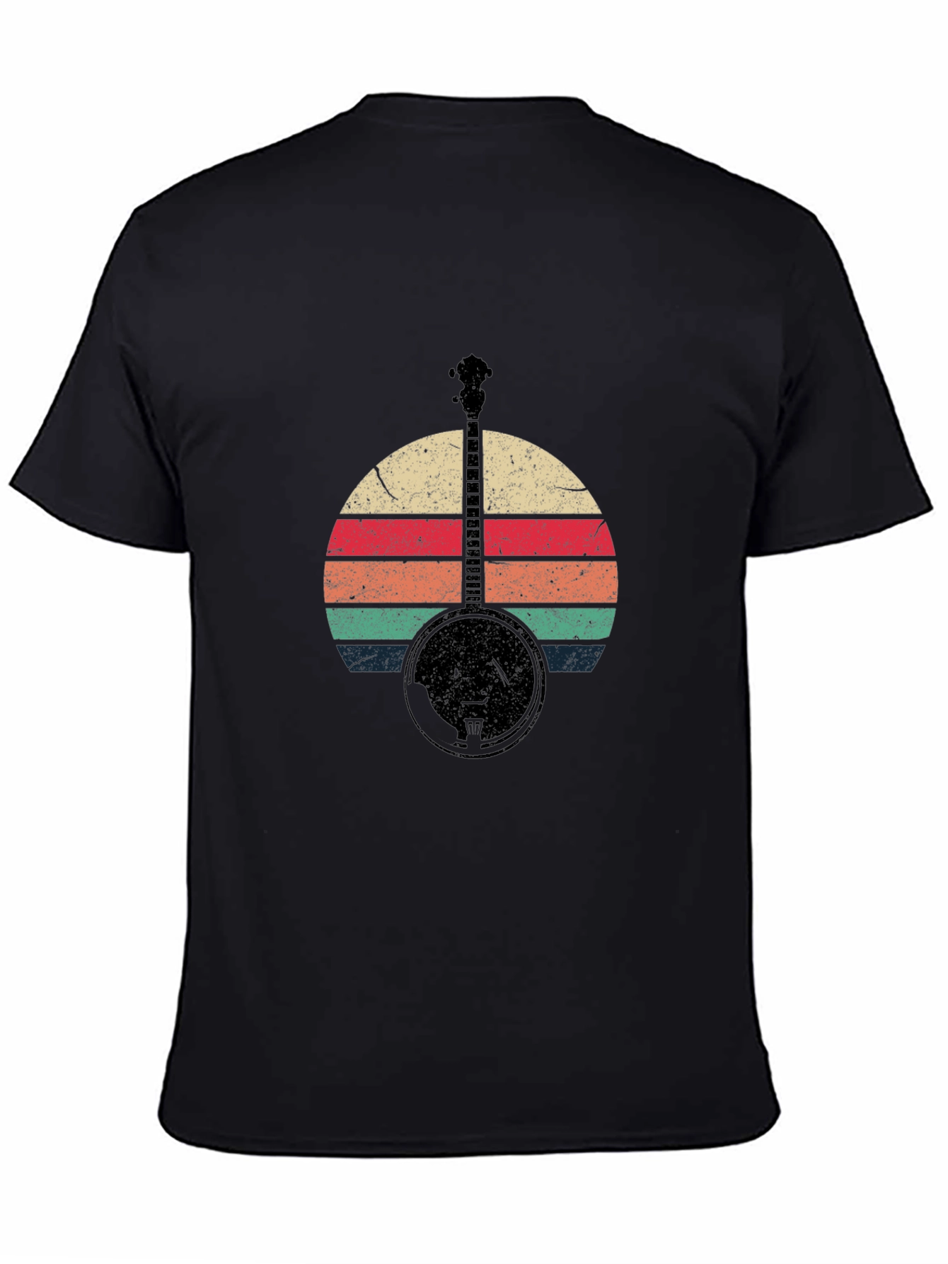 Retro Banjo Sunset Graphic T-Shirt