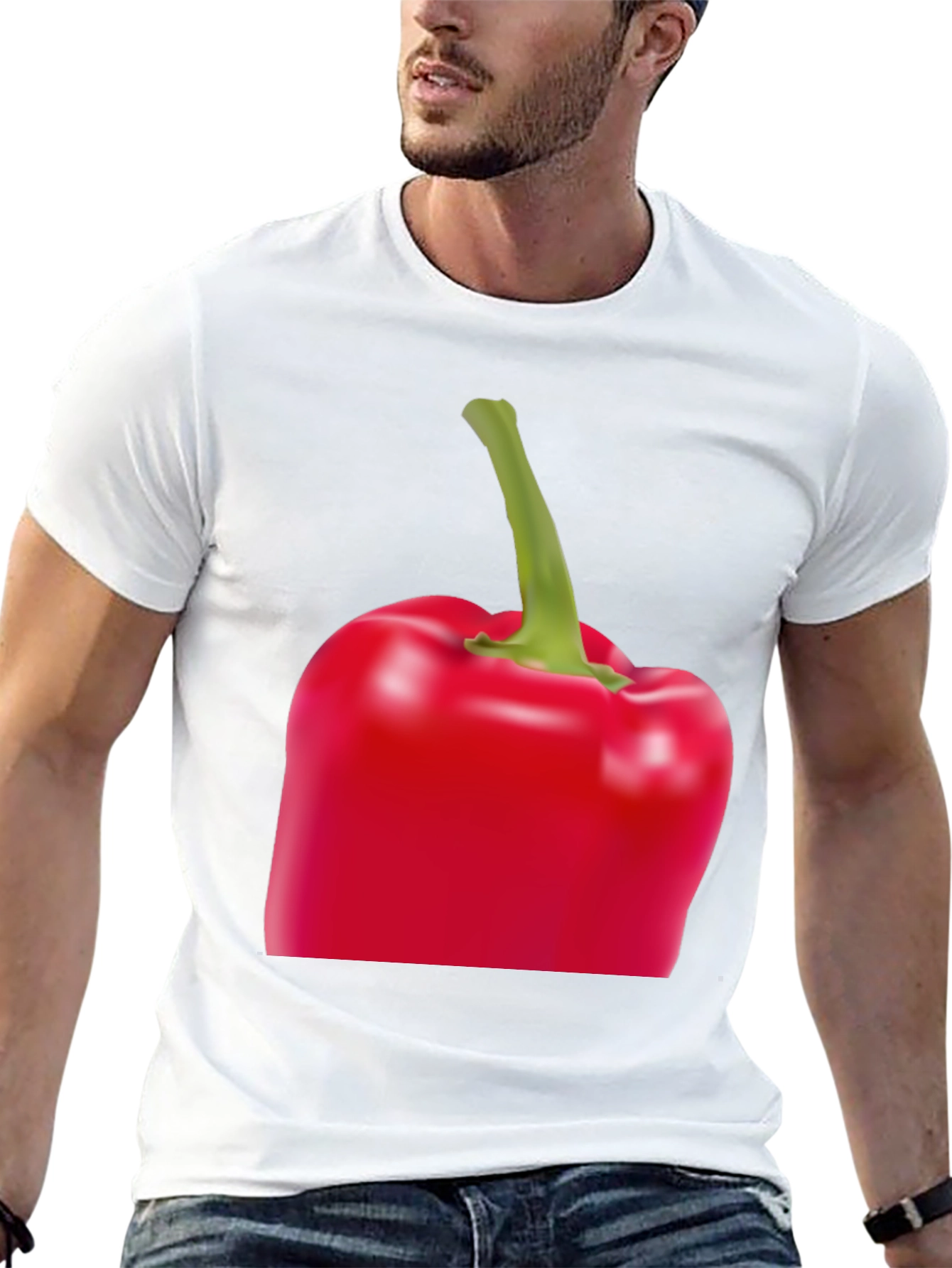 Red Bell Pepper Graphic Tee - Unisex Black T-Shirt