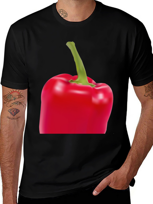 Red Bell Pepper Graphic Tee - Unisex Black T-Shirt