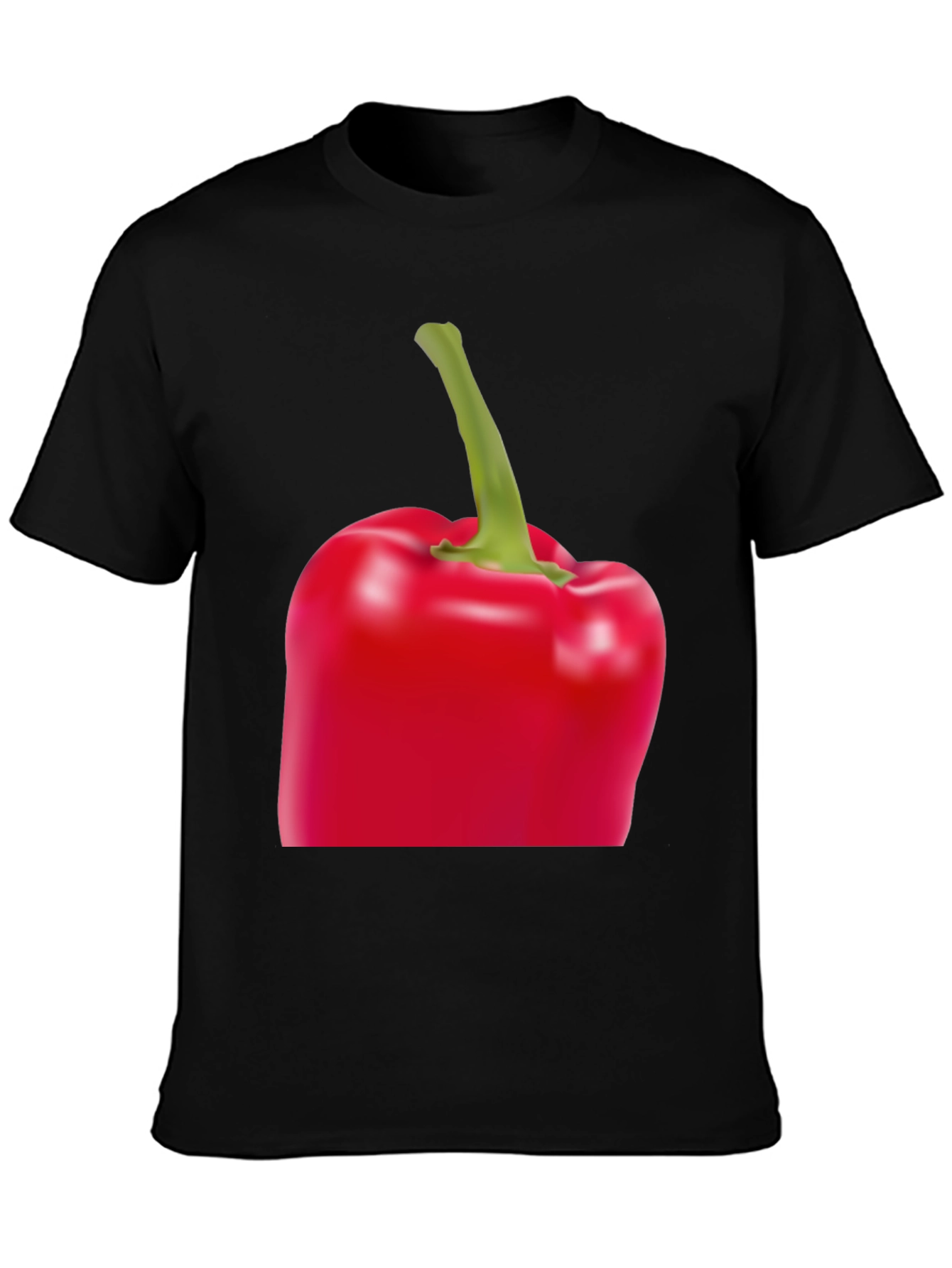 Red Bell Pepper Graphic Tee - Unisex Black T-Shirt