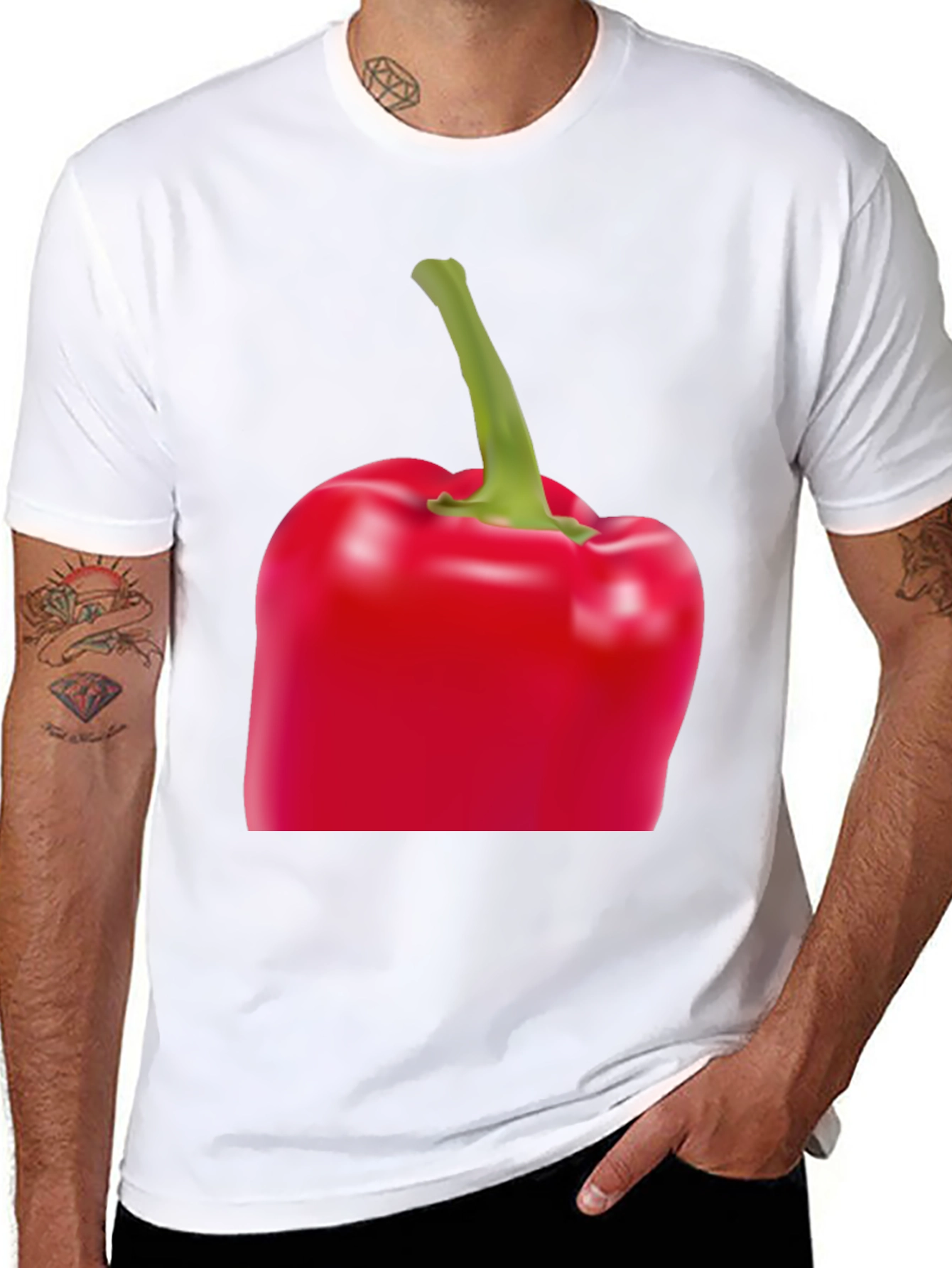 Red Bell Pepper Graphic Tee - Unisex Black T-Shirt