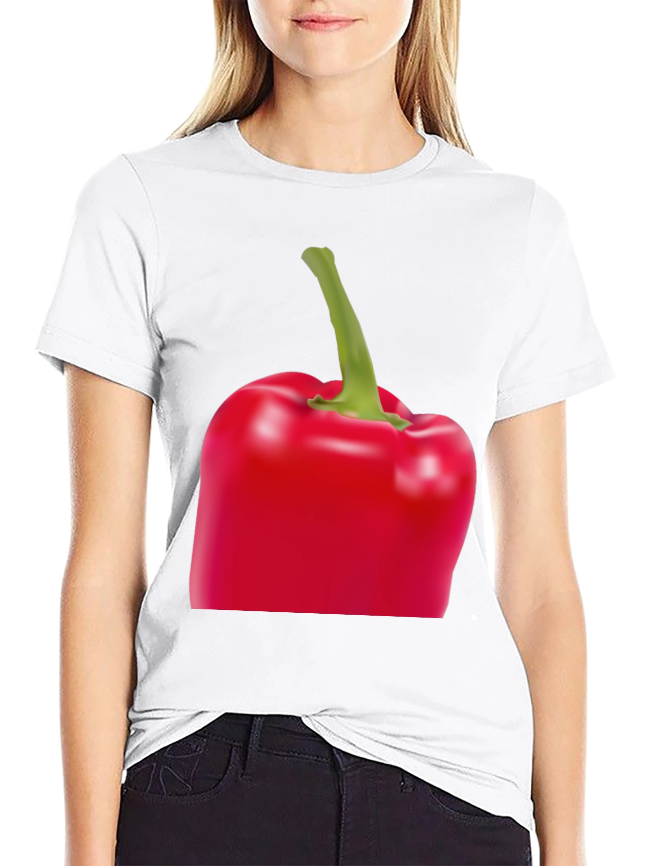 Red Bell Pepper Graphic Tee - Unisex Black T-Shirt