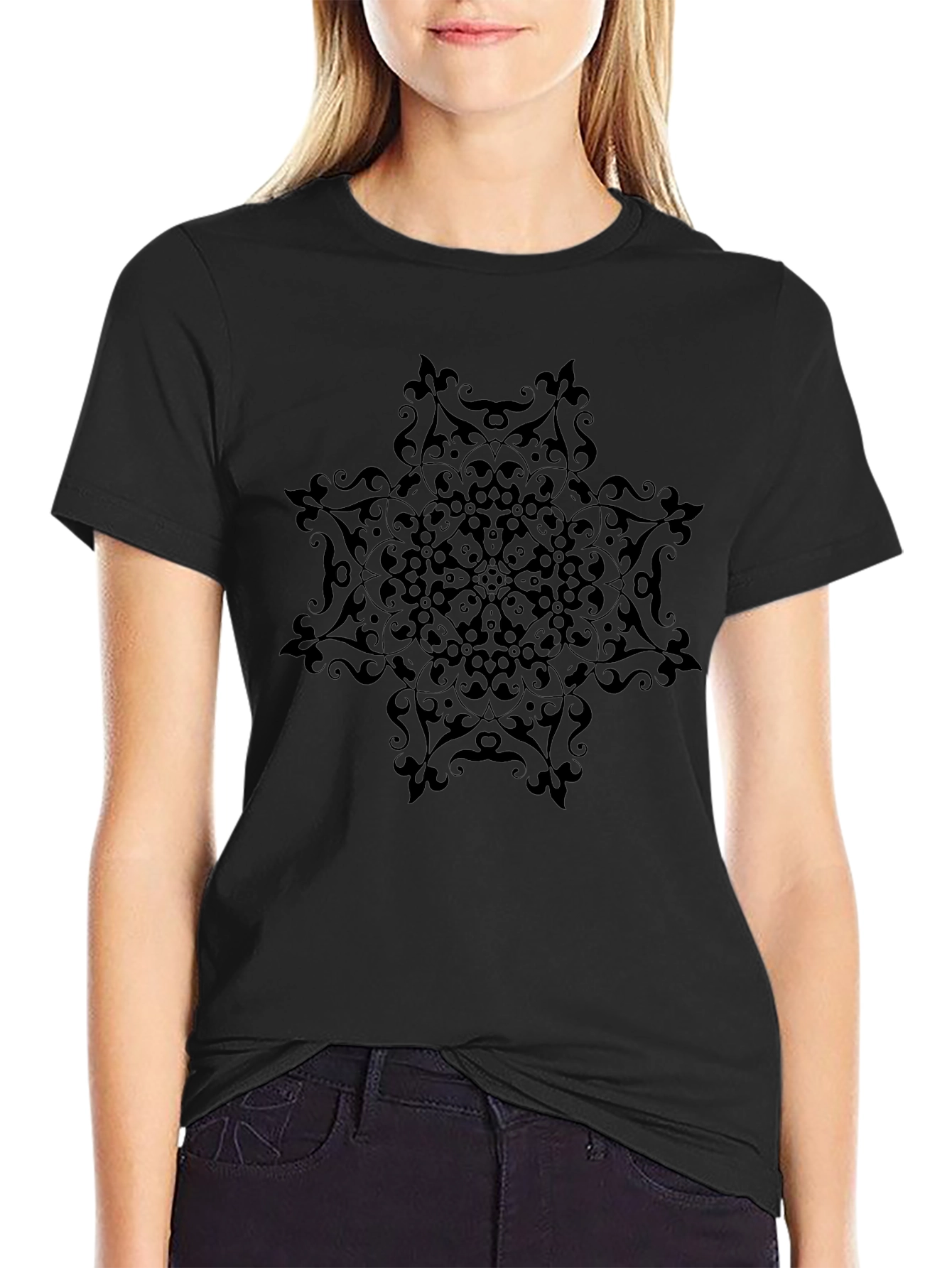 Black Mandala Graphic T-Shirt - Stylish Menswear