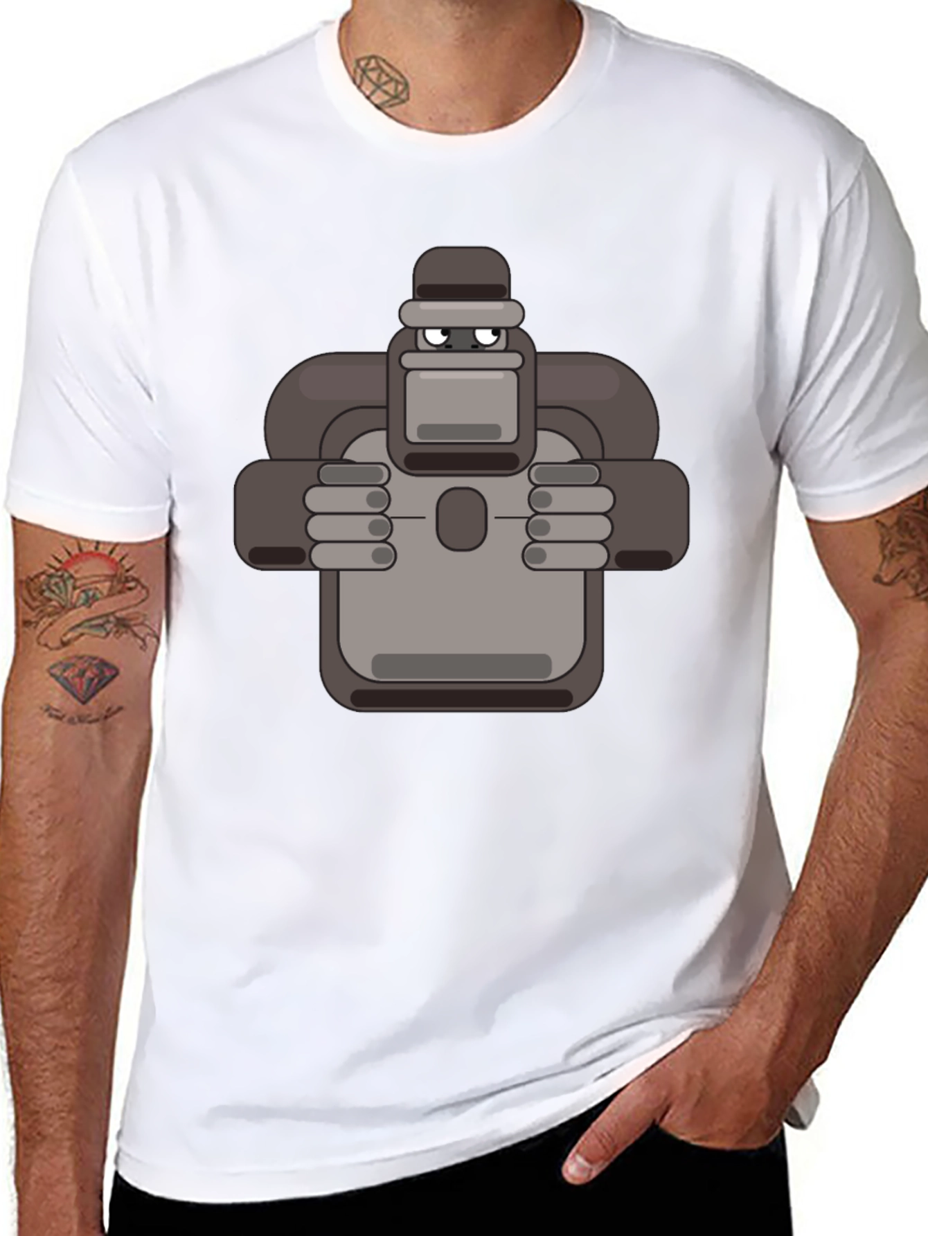 Cartoon Gorilla Graphic T-Shirt