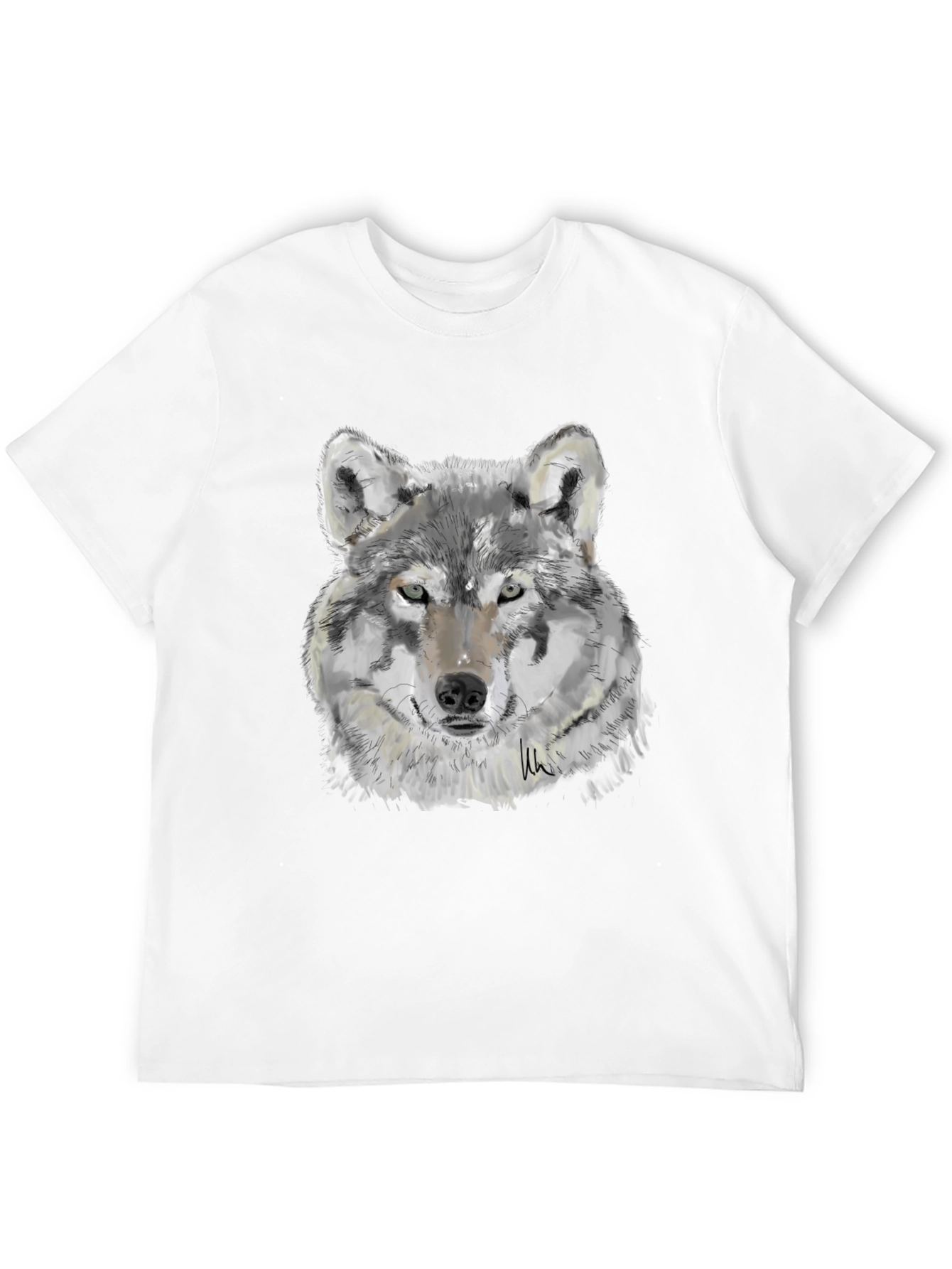 Wolf Graphic Print Black T-Shirt
