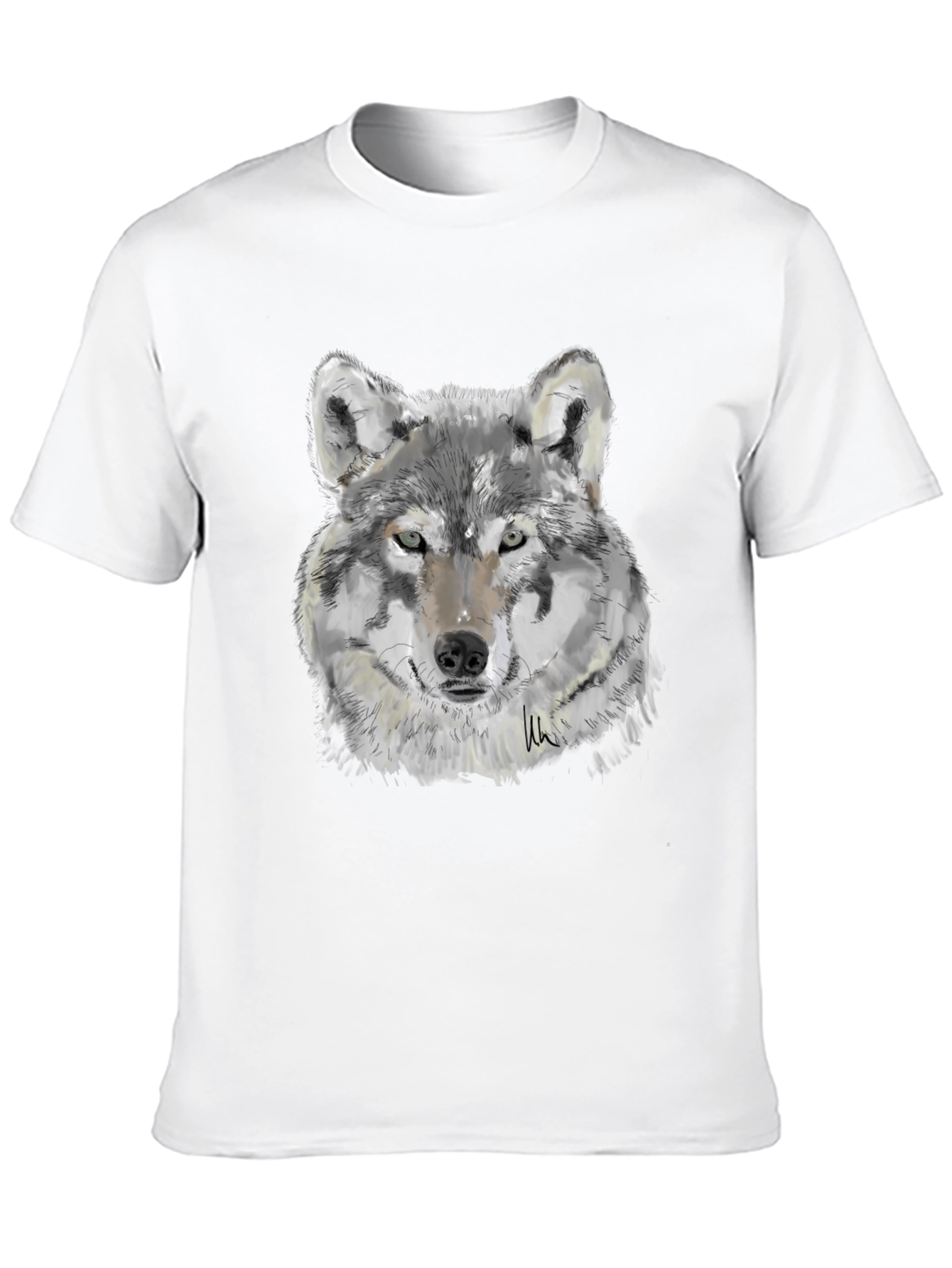 Wolf Graphic Print Black T-Shirt