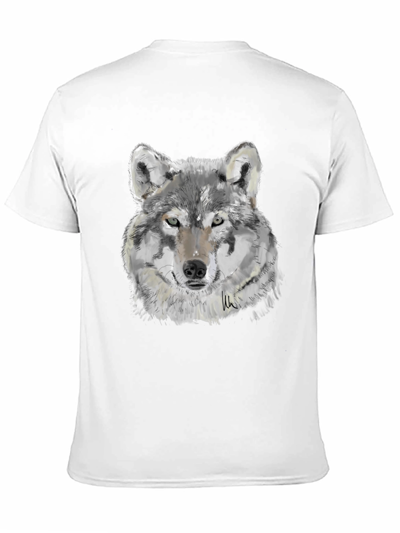 Wolf Graphic Print Black T-Shirt