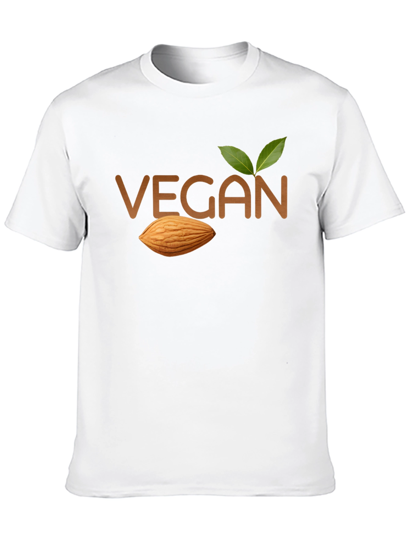 Vegan Almond T-Shirt - Black Crew Neck Tee
