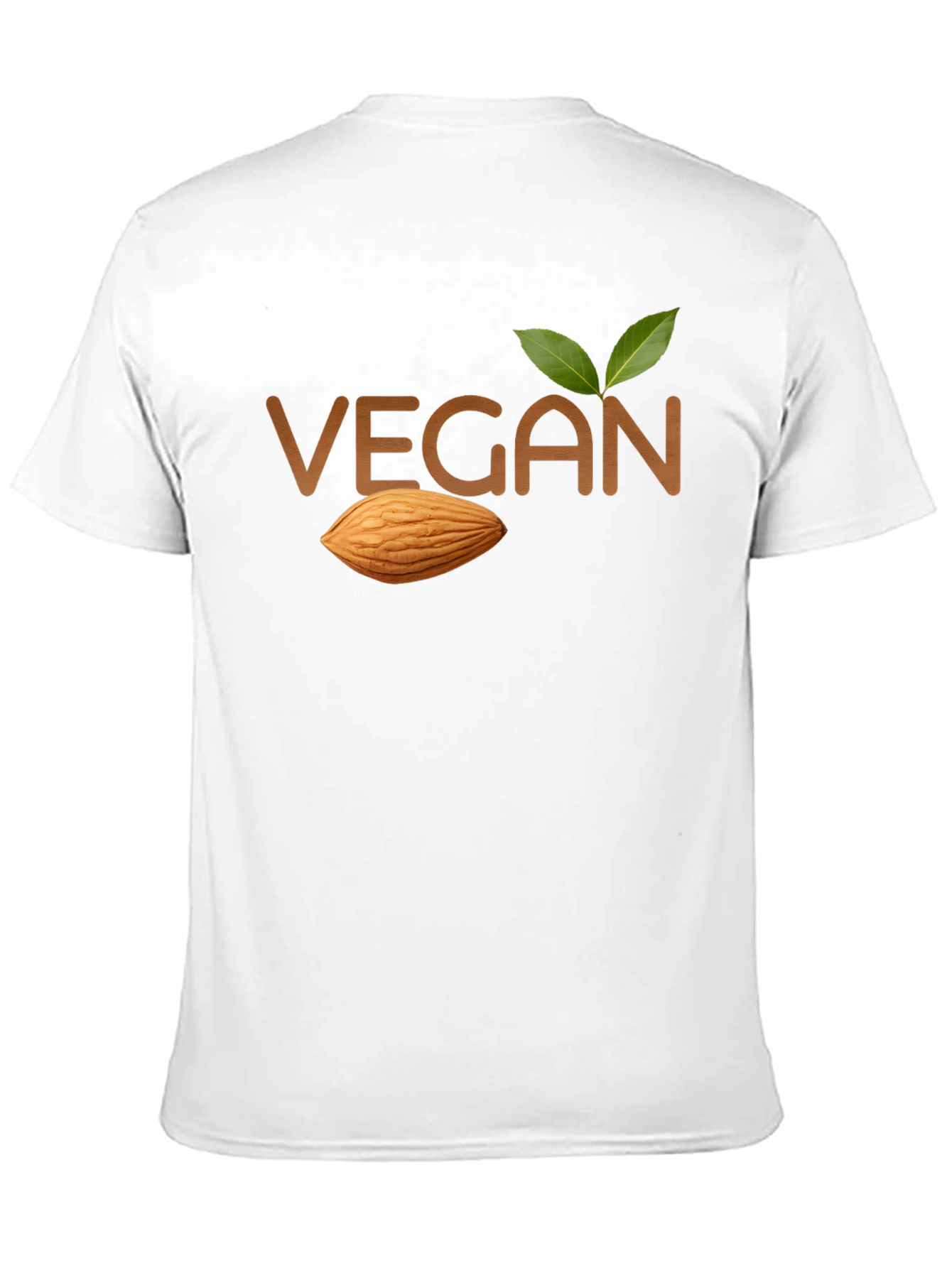 Vegan Almond T-Shirt - Black Crew Neck Tee