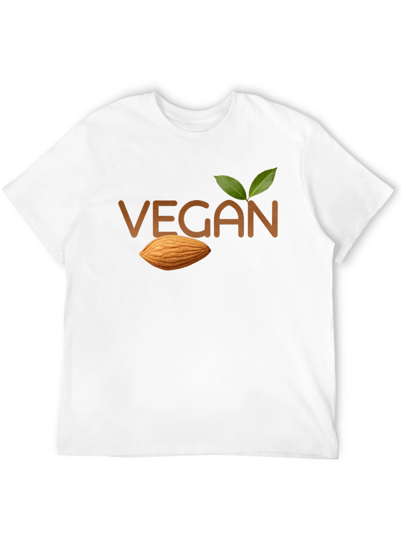 Vegan Almond T-Shirt - Black Crew Neck Tee