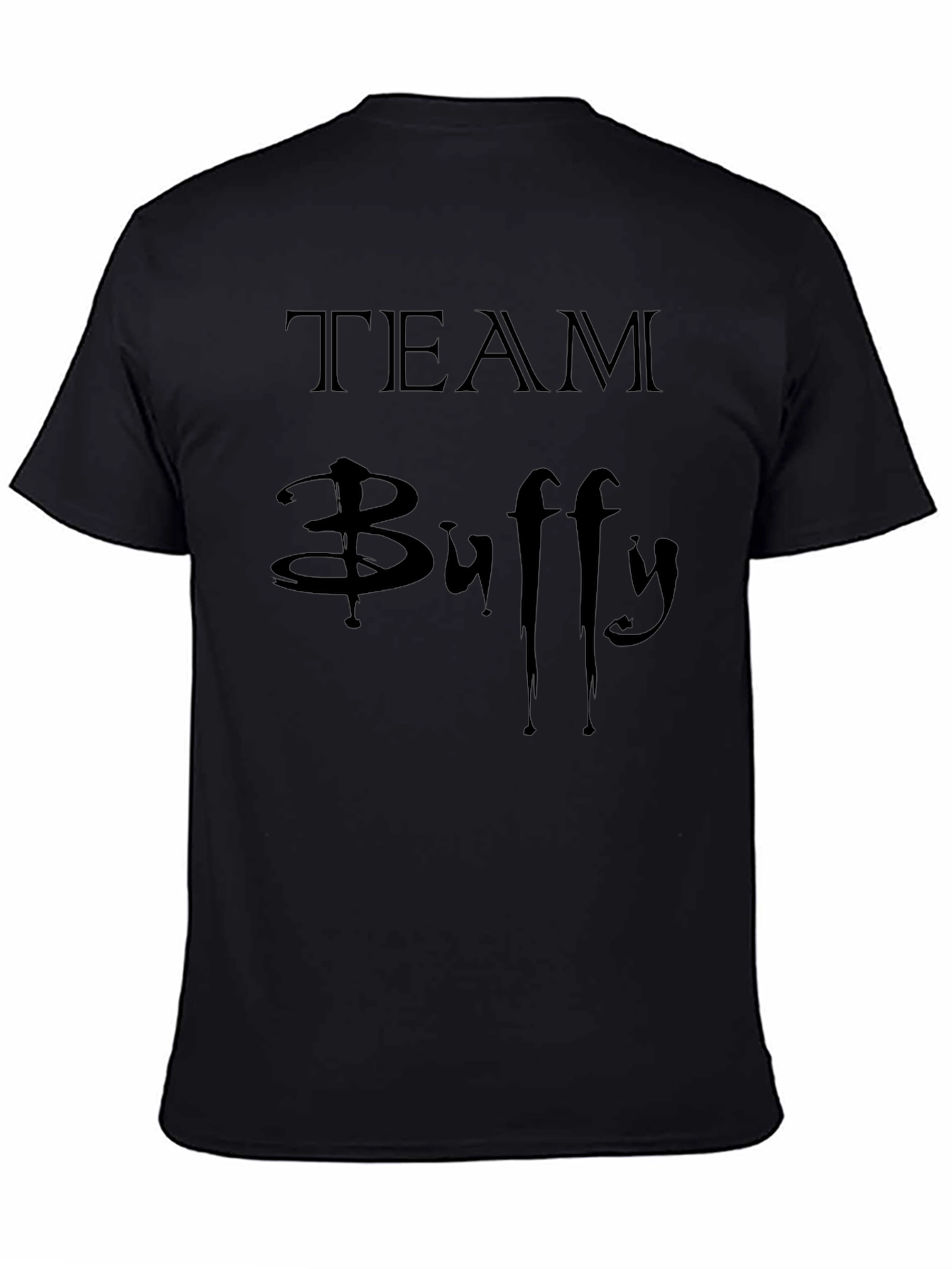 Team Buffy Graphic Tee - Black Cotton T-Shirt