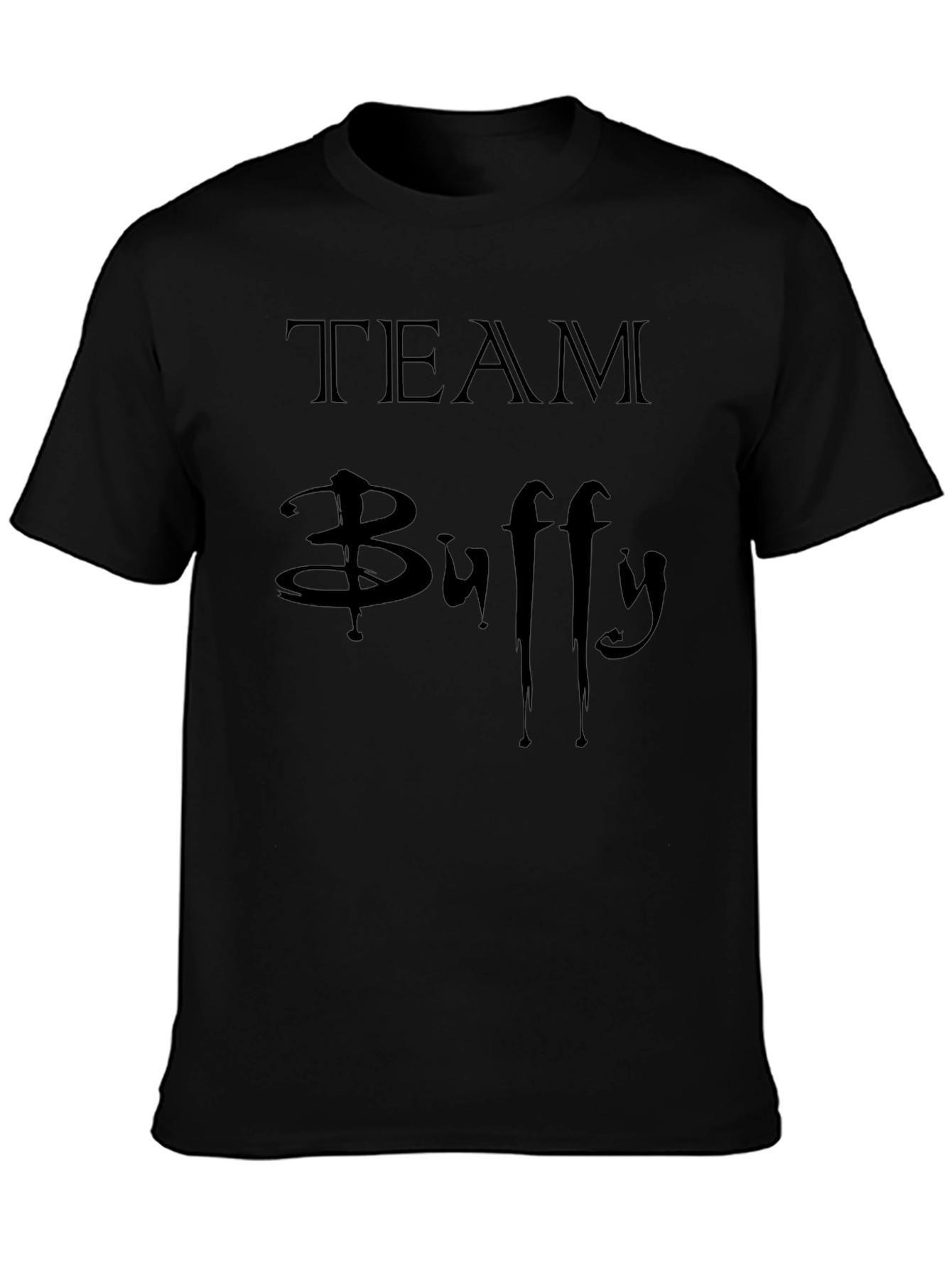 Team Buffy Graphic Tee - Black Cotton T-Shirt