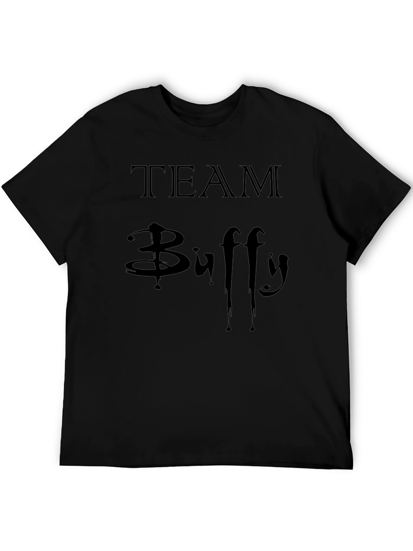 Team Buffy Graphic Tee - Black Cotton T-Shirt