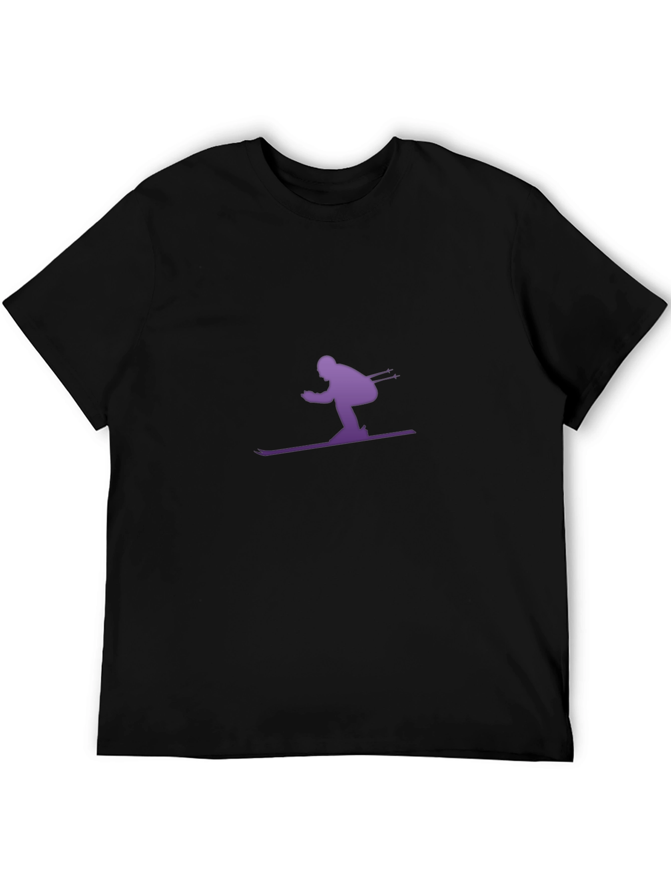 Skiing Silhouette Graphic T-Shirt - Sporty Casual Tee