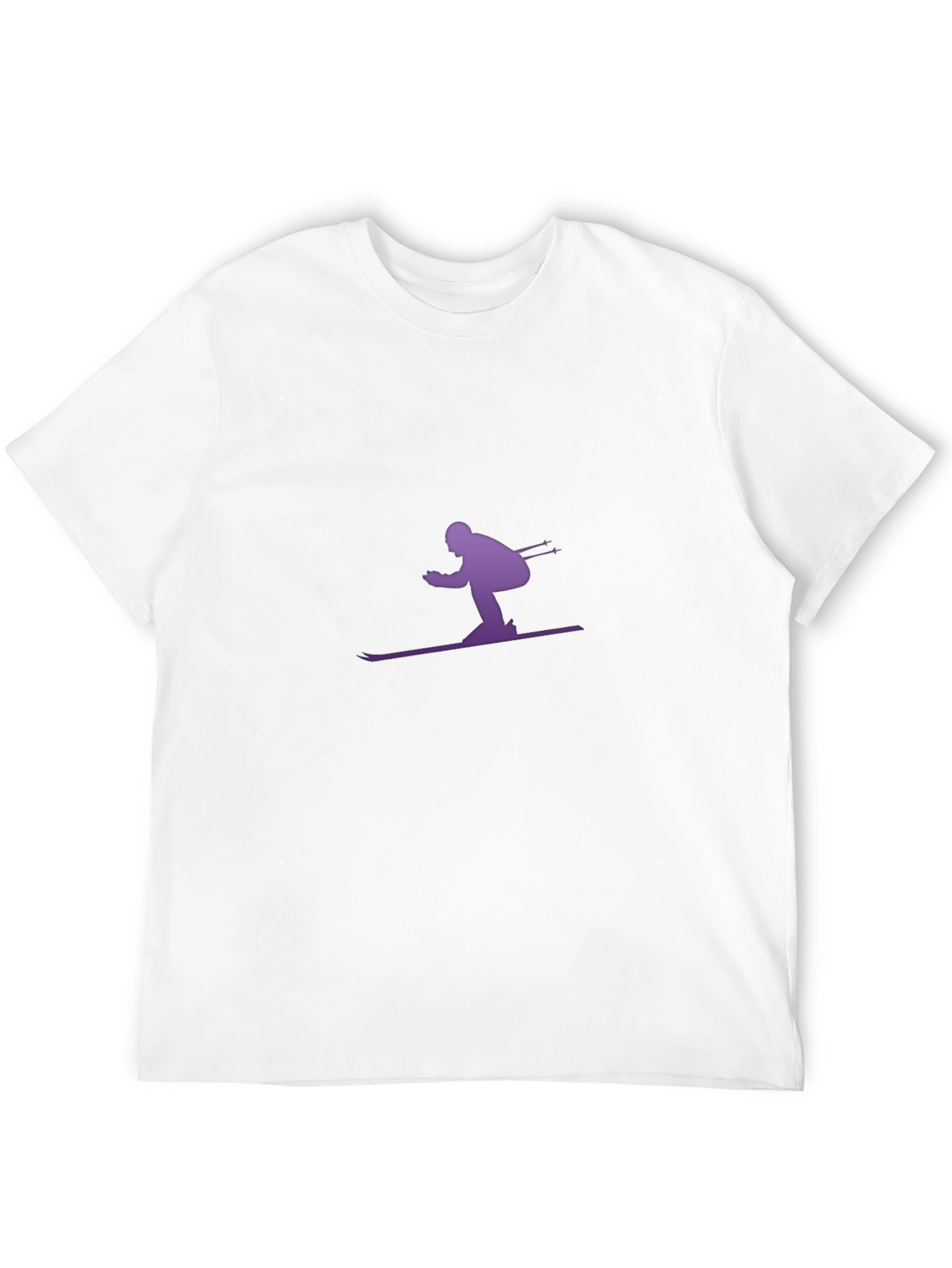 Skiing Silhouette Graphic T-Shirt - Sporty Casual Tee