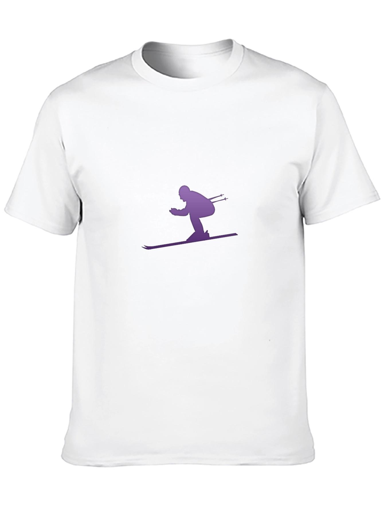 Skiing Silhouette Graphic T-Shirt - Sporty Casual Tee