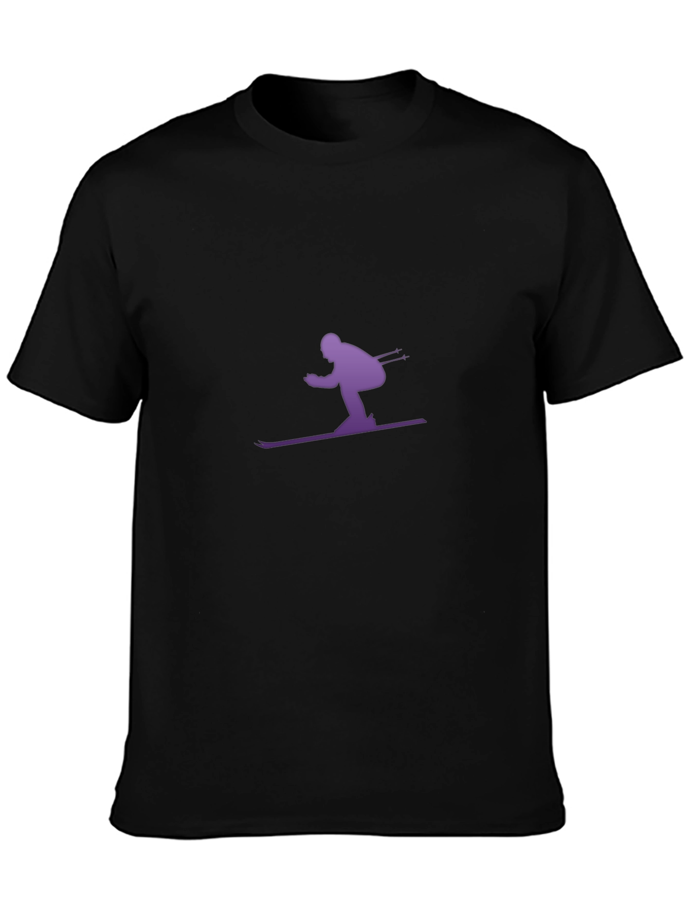 Skiing Silhouette Graphic T-Shirt - Sporty Casual Tee