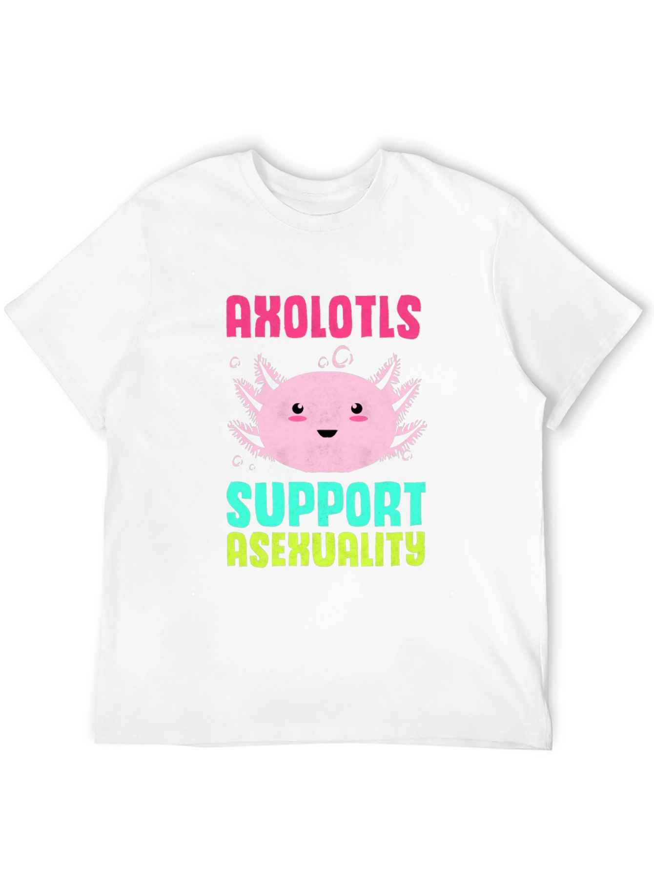 Axolotls Support Asexuality Black T-Shirt