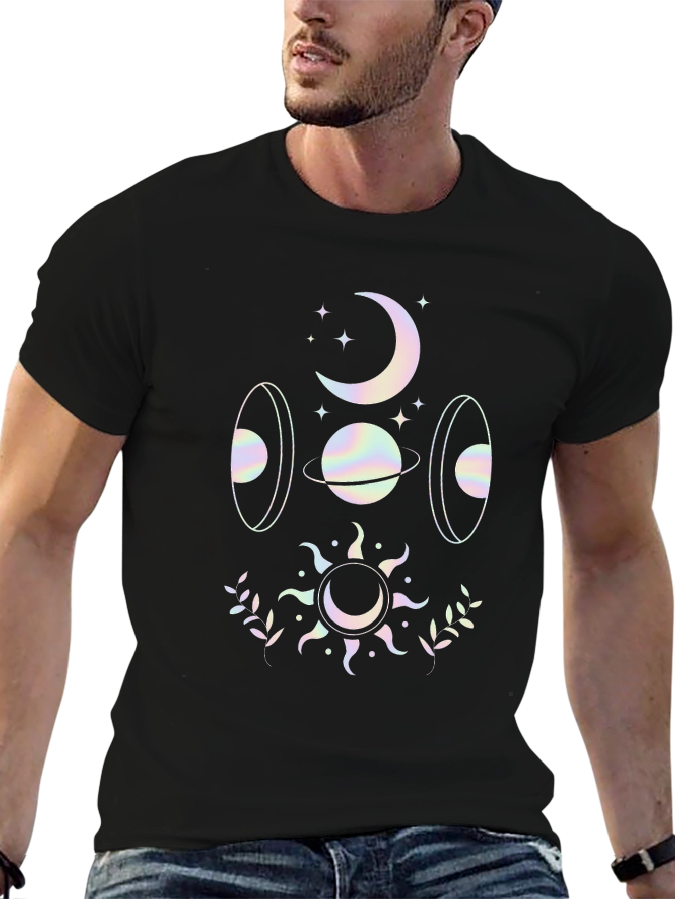 Celestial Graphic Tee - Moon Sun & Planets