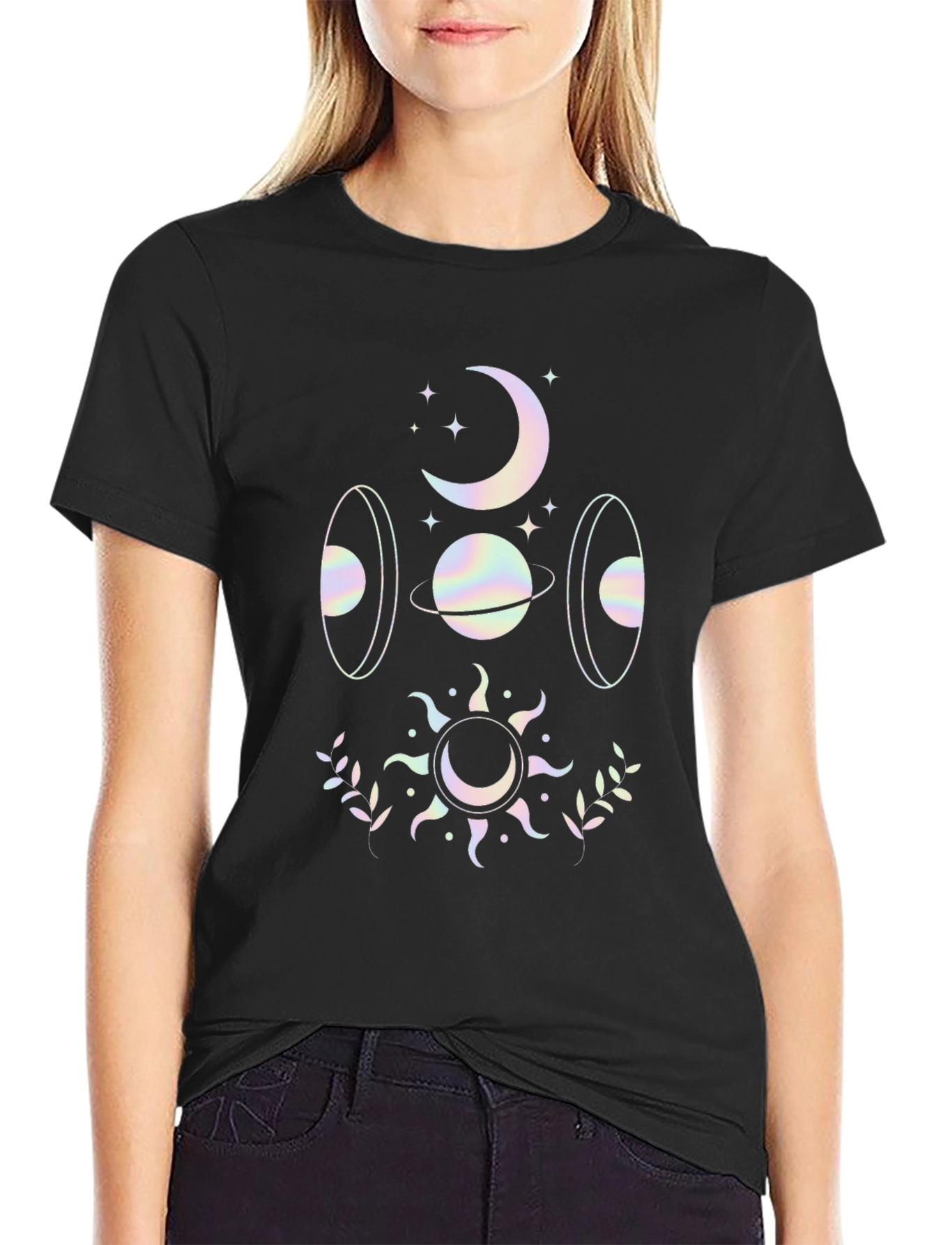 Celestial Graphic Tee - Moon Sun & Planets