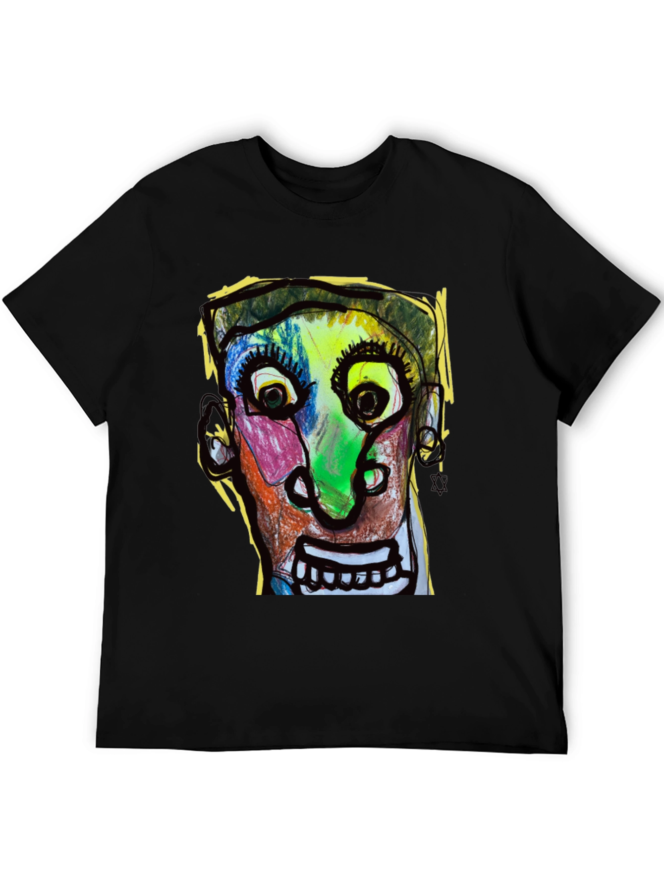 Abstract Face Graphic T-Shirt - Unique Art Tee