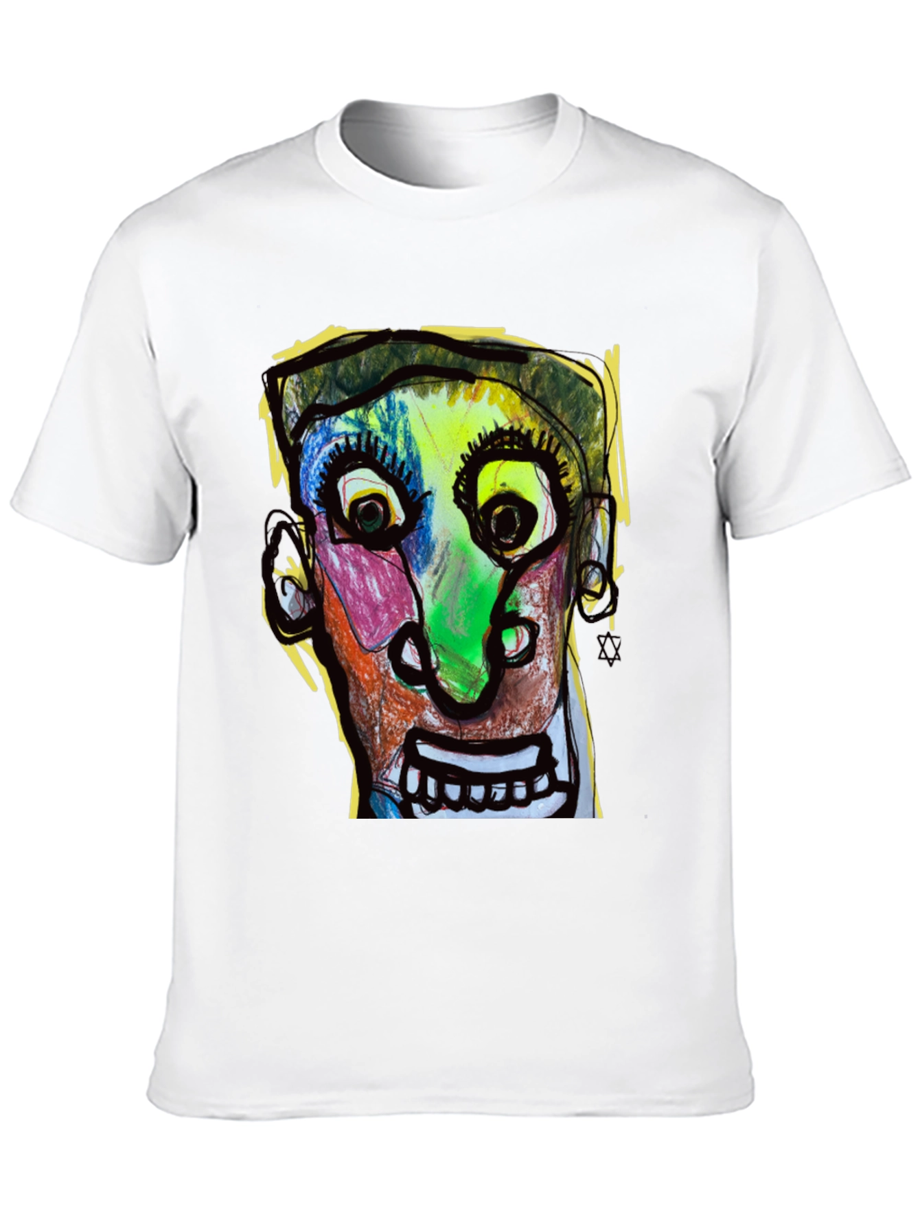 Abstract Face Graphic T-Shirt - Unique Art Tee