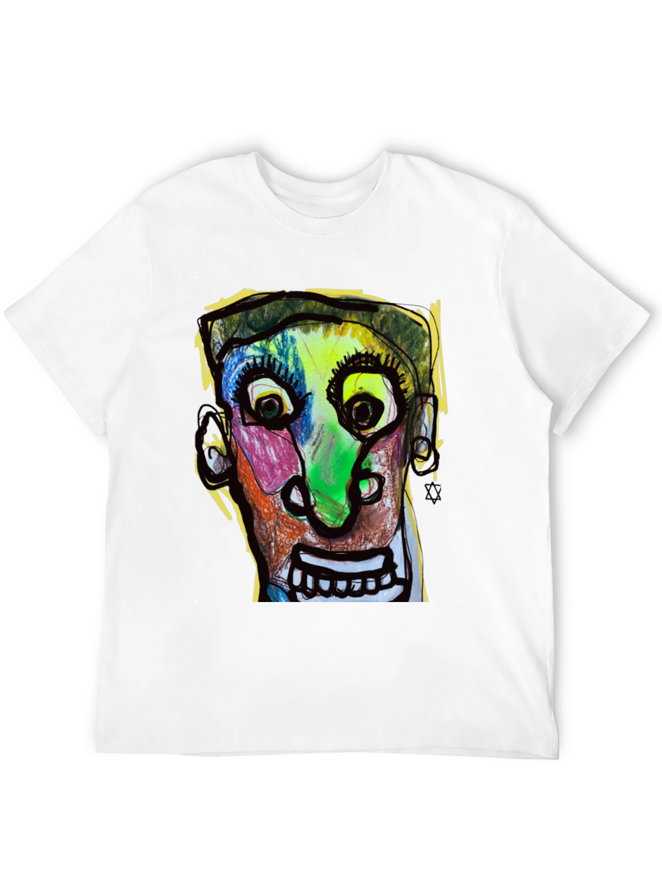 Abstract Face Graphic T-Shirt - Unique Art Tee