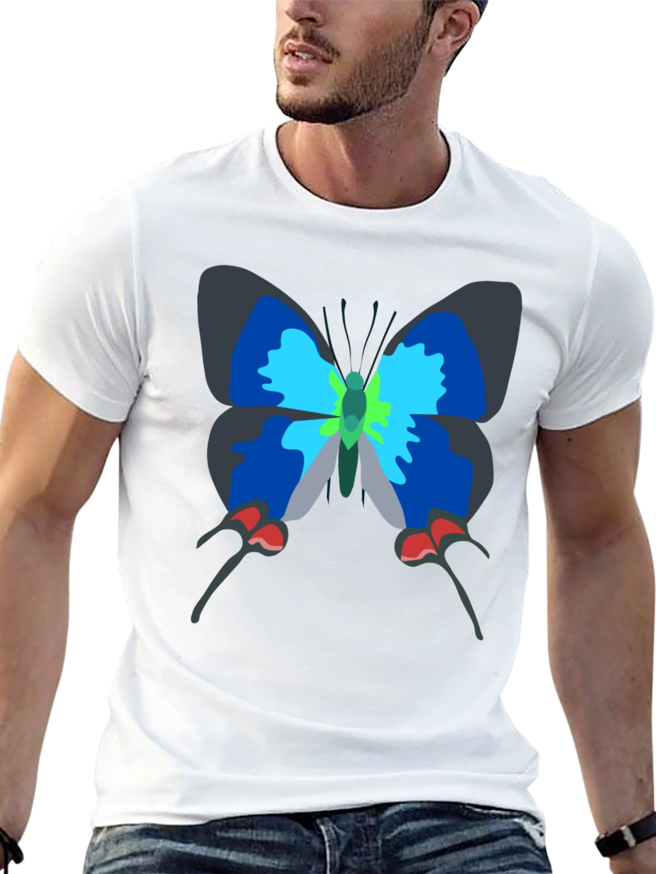 Butterfly Graphic Tee - Casual Black T-Shirt