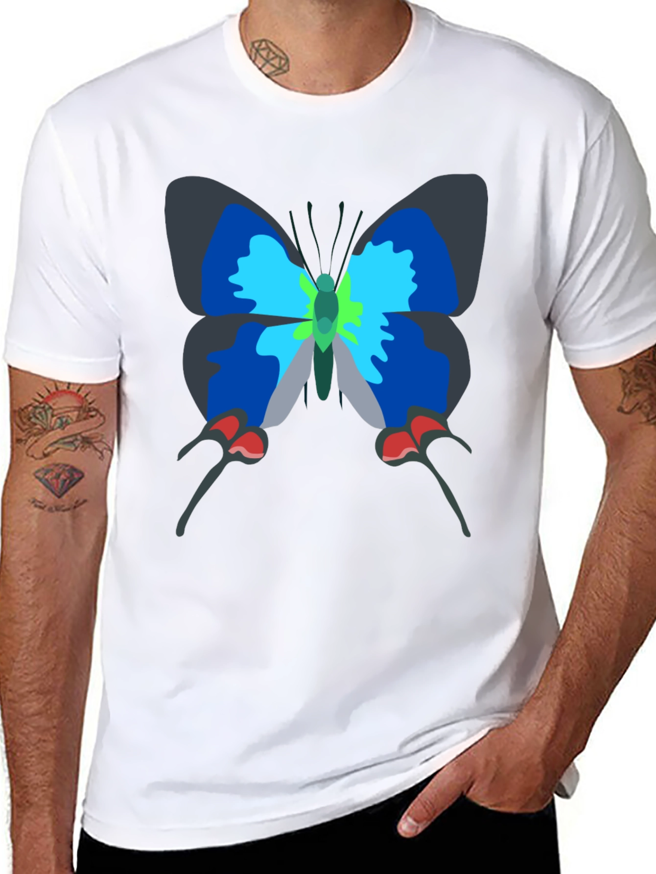 Butterfly Graphic Tee - Casual Black T-Shirt