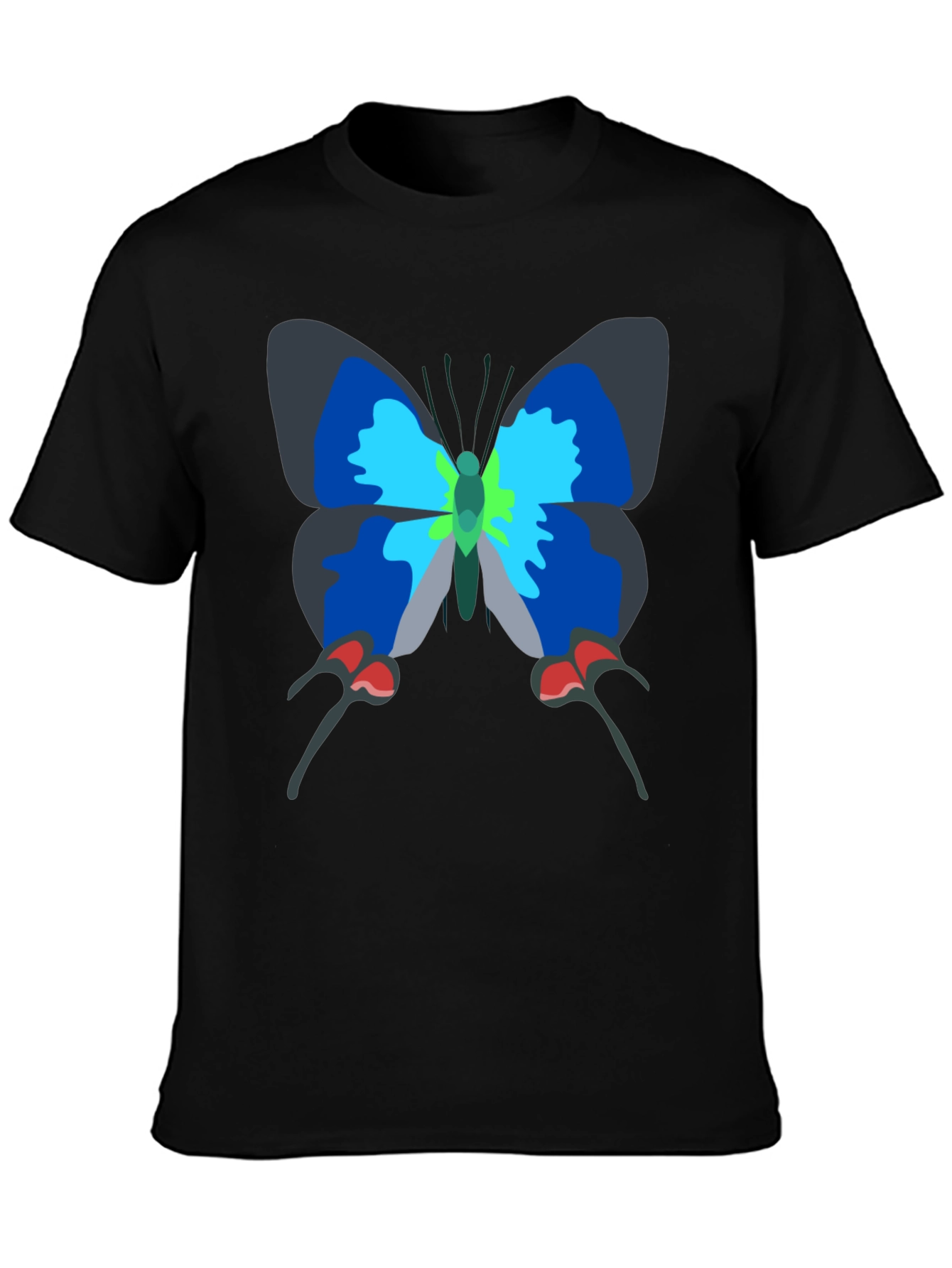 Butterfly Graphic Tee - Casual Black T-Shirt
