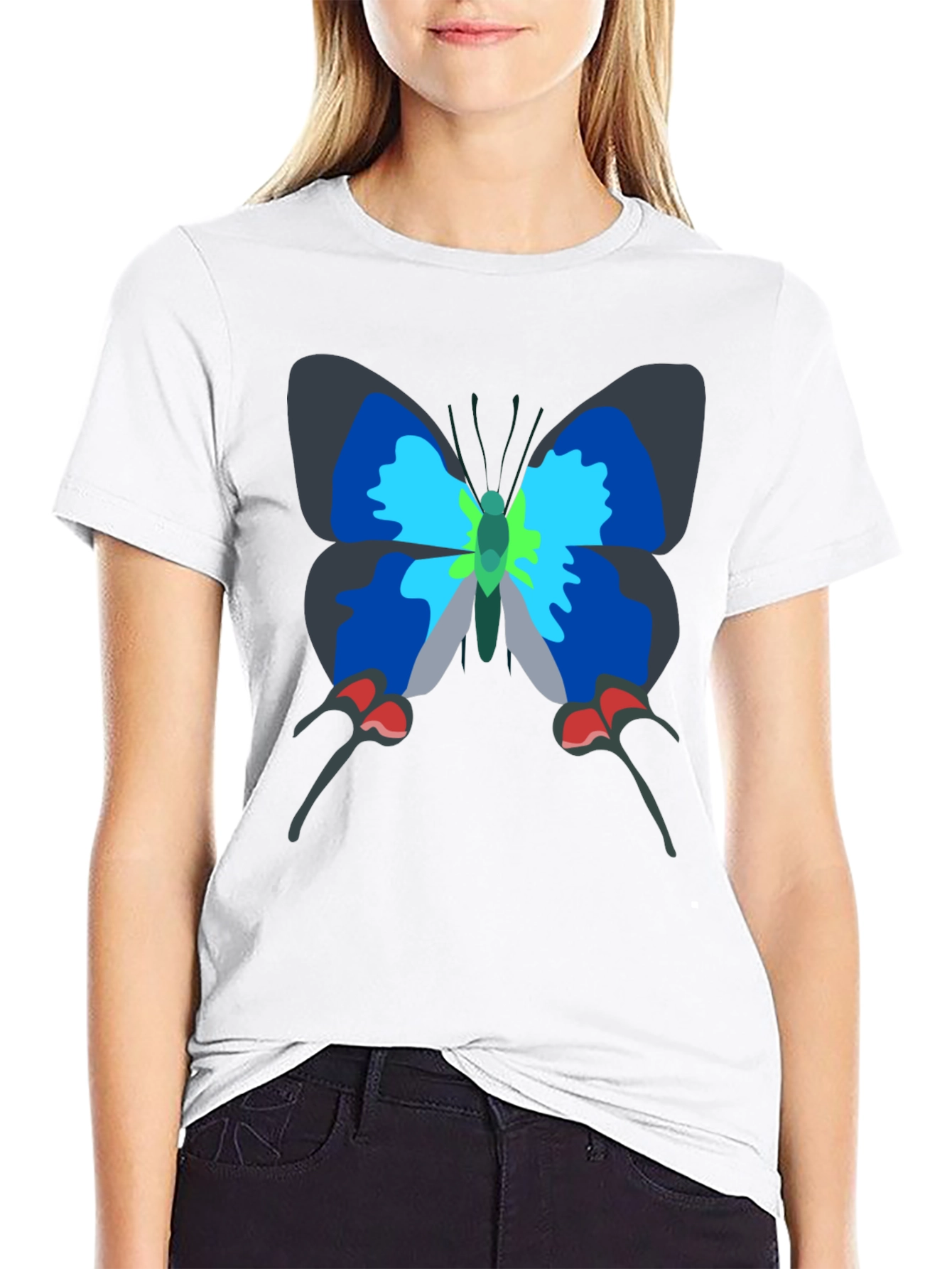 Butterfly Graphic Tee - Casual Black T-Shirt