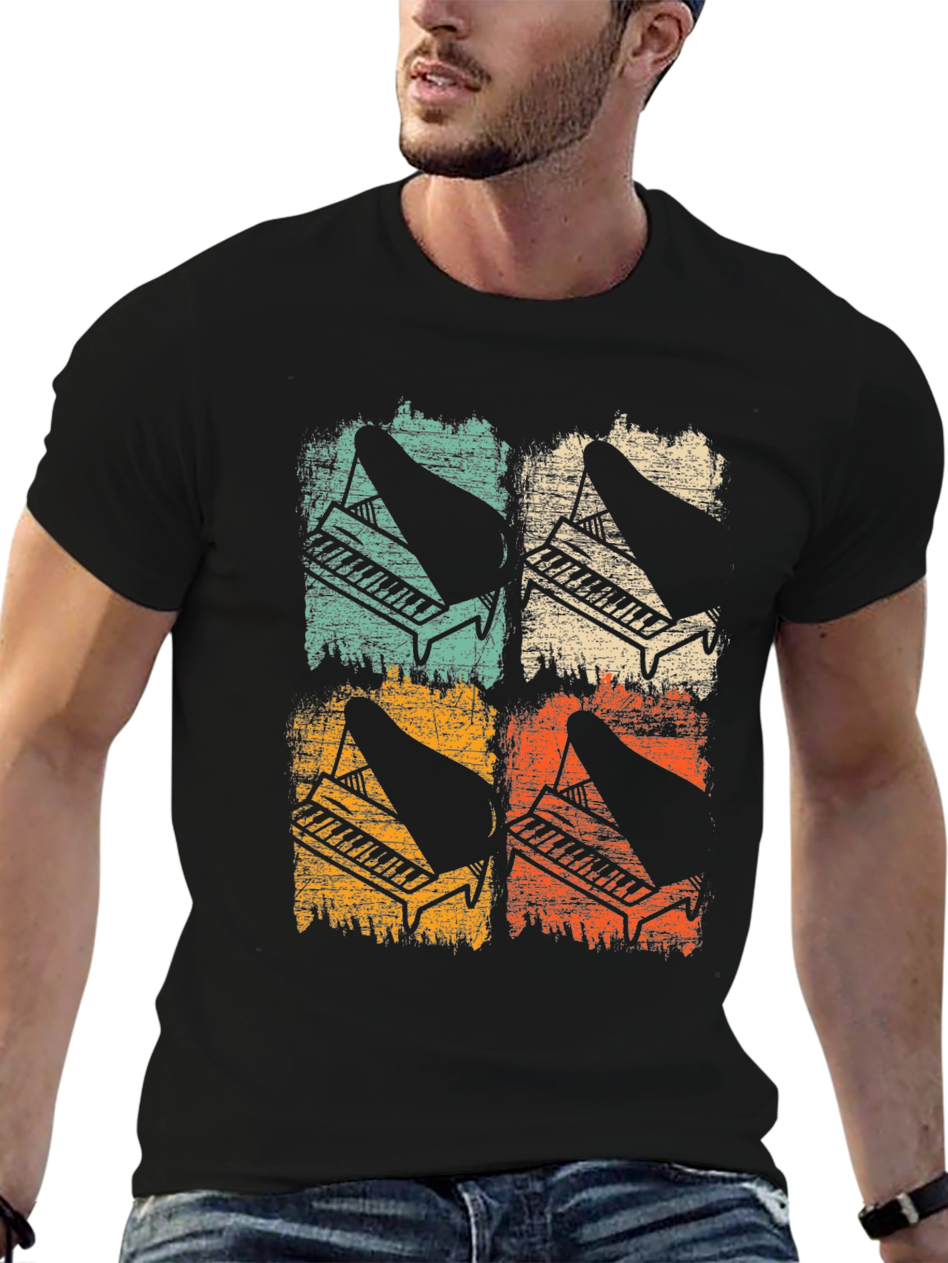 Retro Piano T-Shirt - Musical Instrument Tee