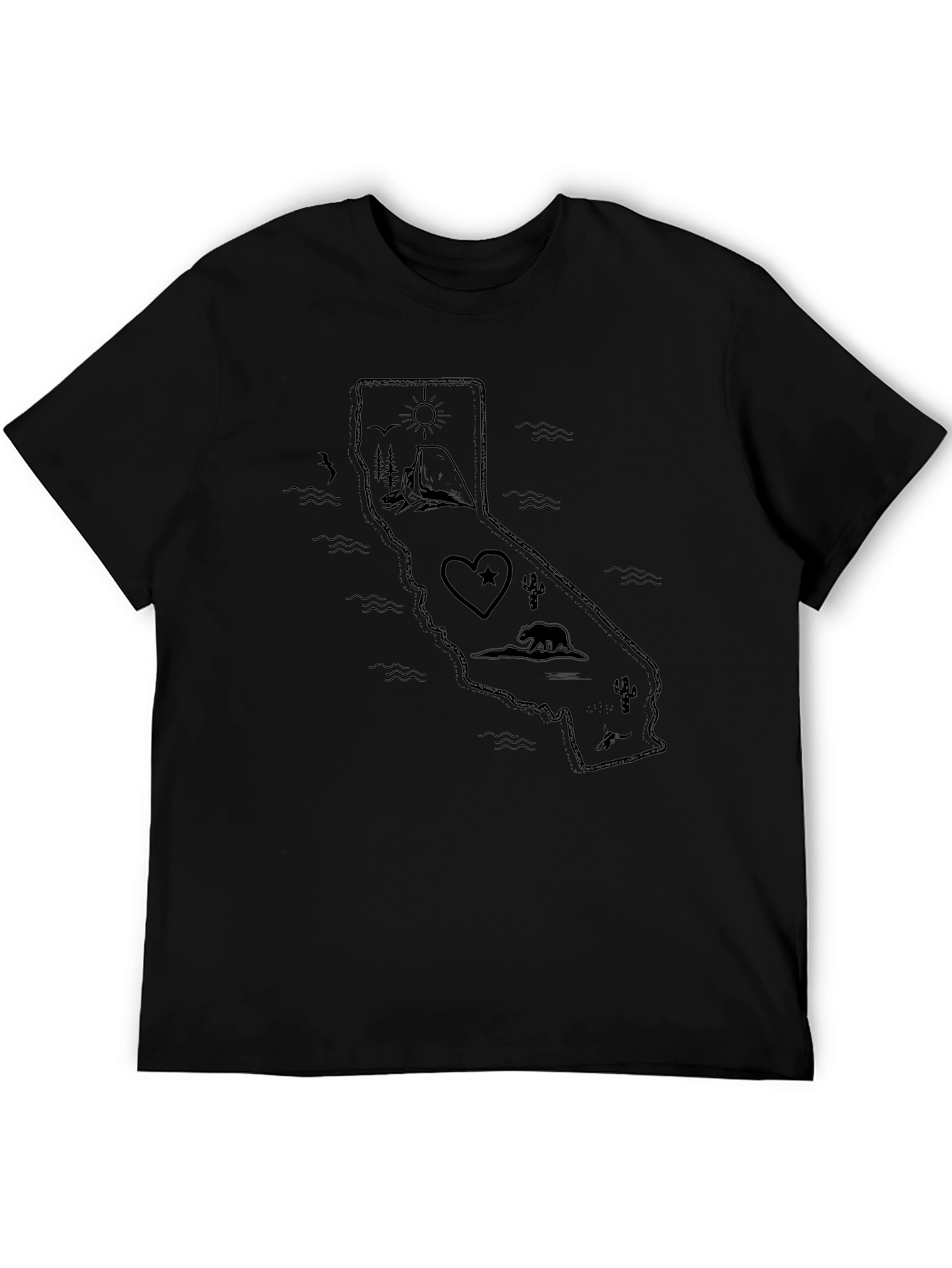 California Graphic Tee - Mens Black Casual Shirt