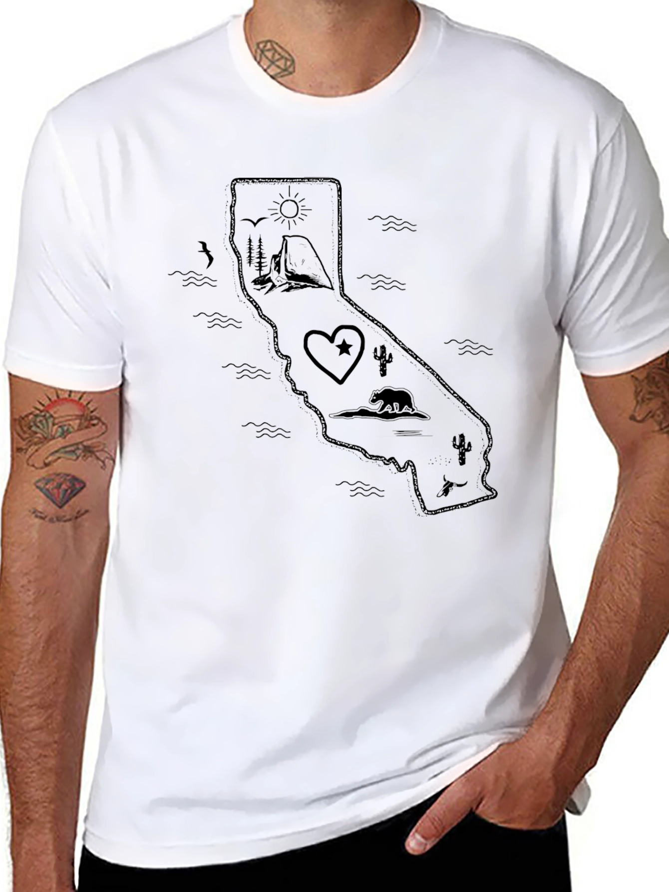 California Graphic Tee - Mens Black Casual Shirt