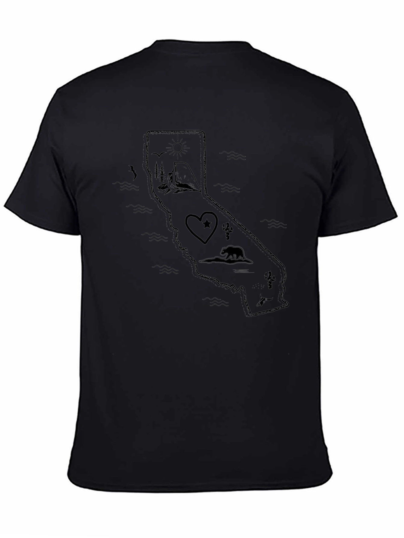 California Graphic Tee - Mens Black Casual Shirt