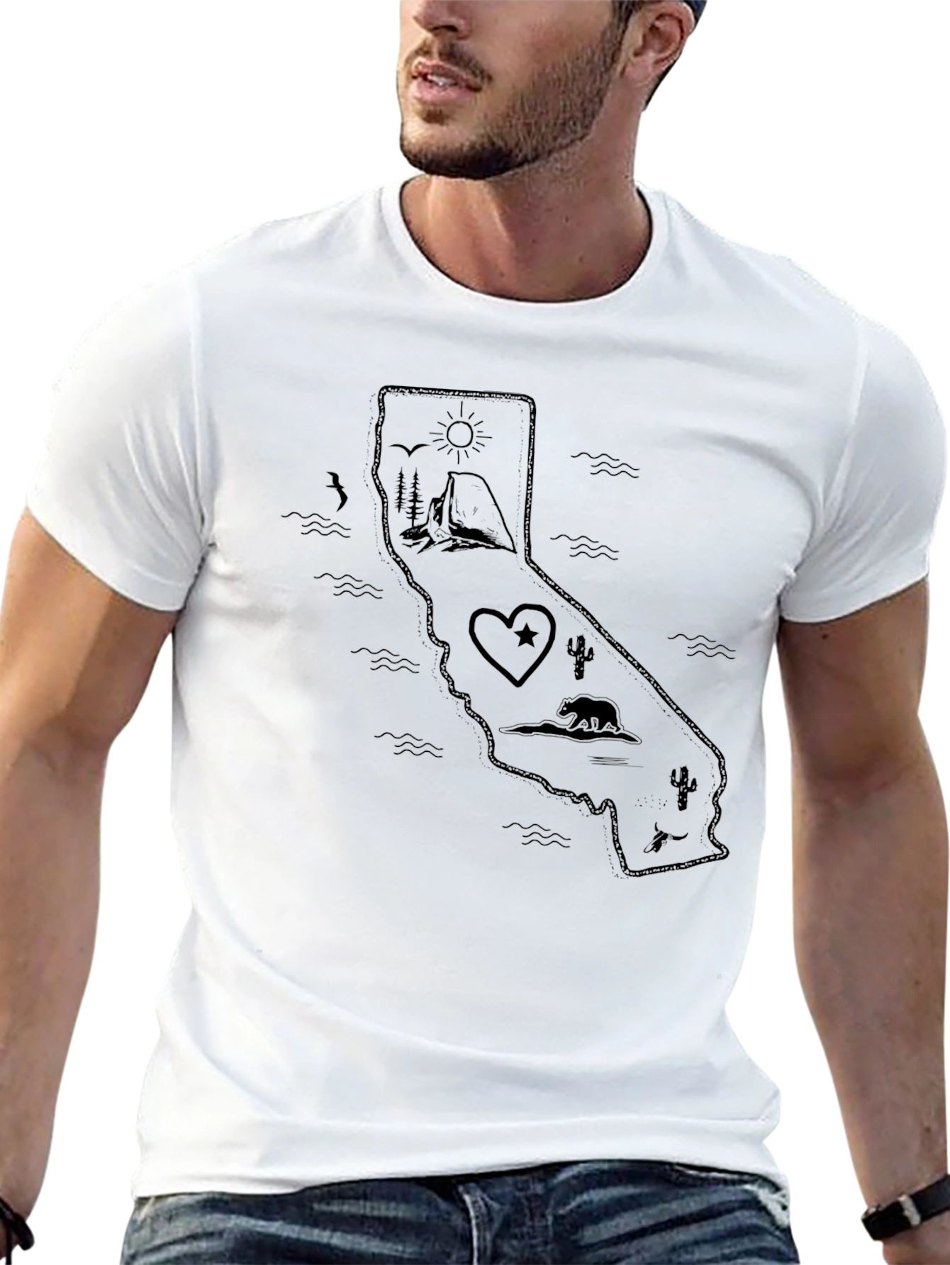 California Graphic Tee - Mens Black Casual Shirt