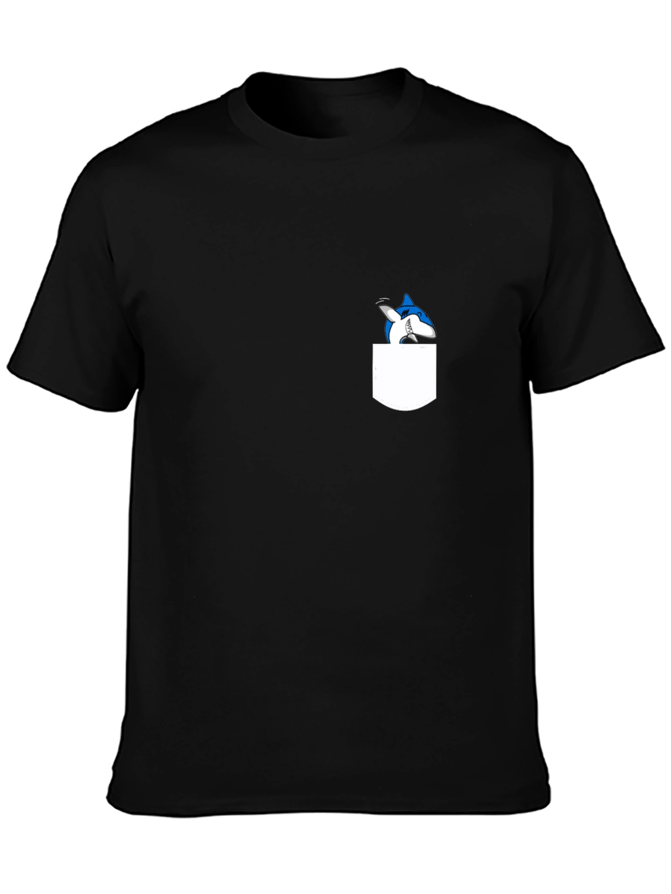 Shark Pocket T-Shirt - Black Cotton Tee