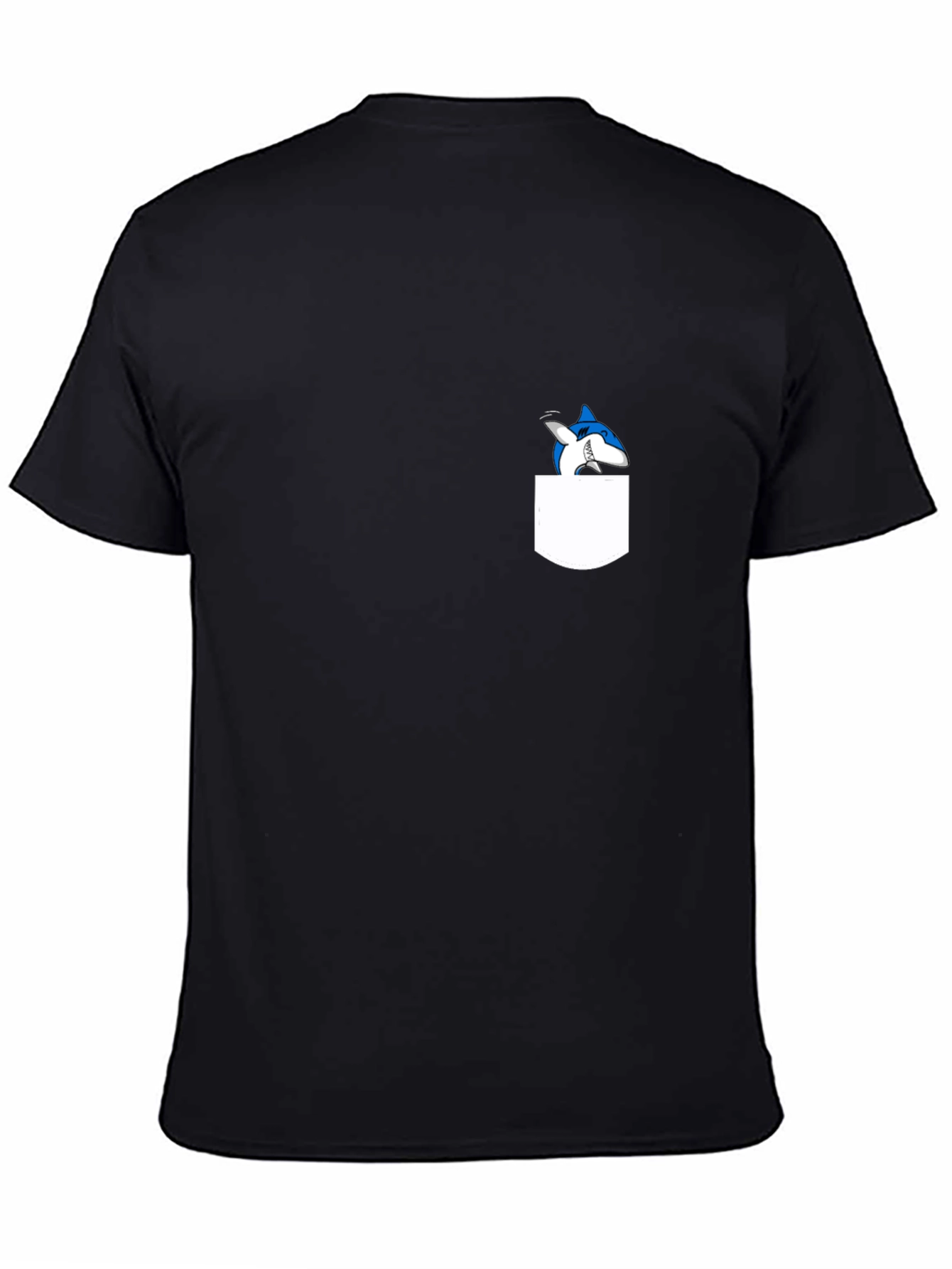 Shark Pocket T-Shirt - Black Cotton Tee