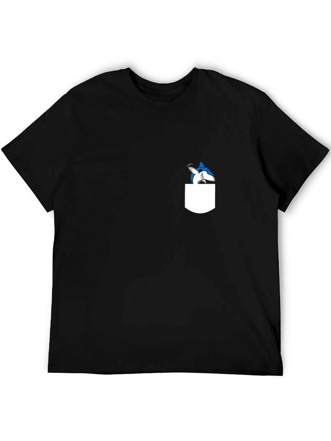 Shark Pocket T-Shirt - Black Cotton Tee