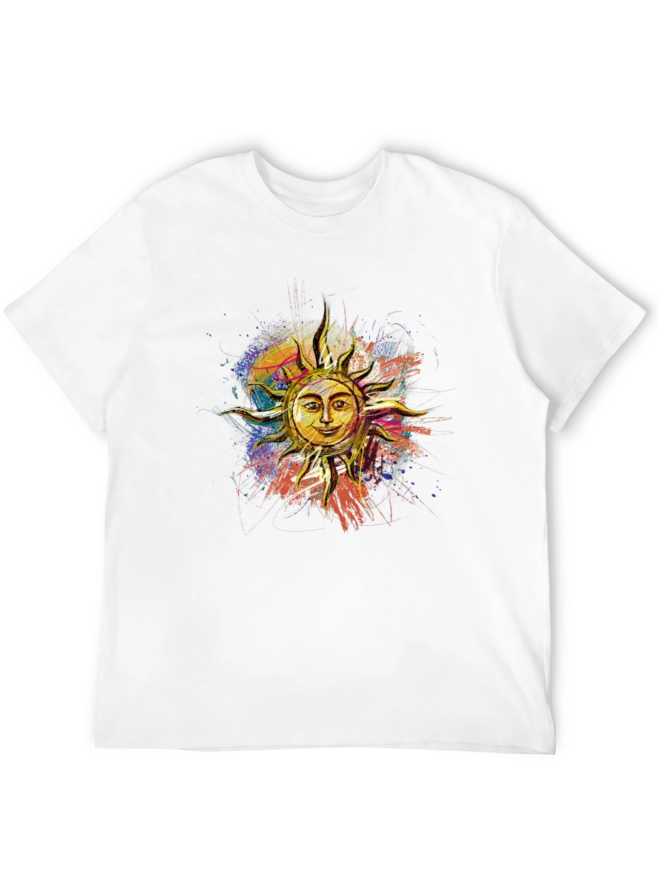 Sun Graphic Print Black T-Shirt