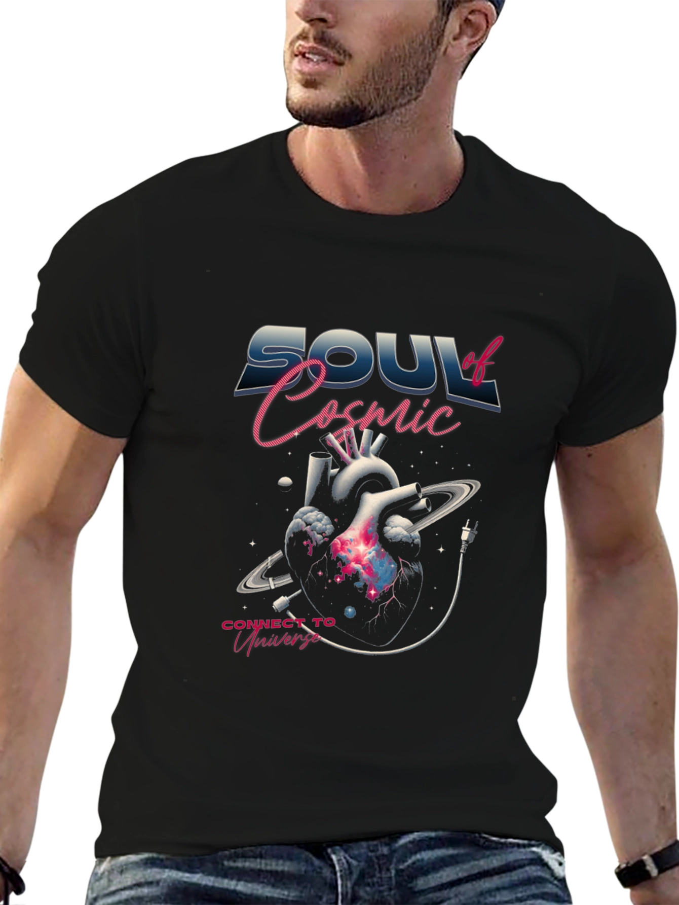 Soul of Cosmic Universe Black T-Shirt